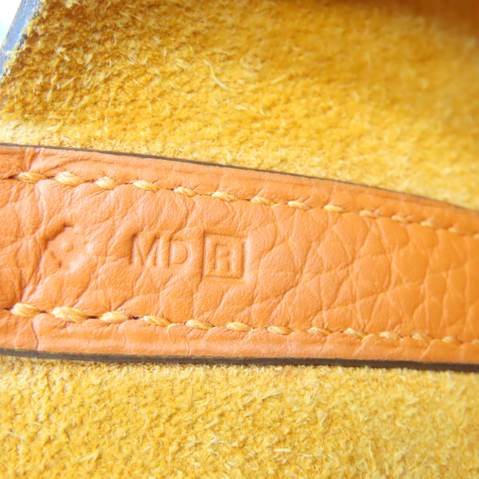 HERMES Taurillon Clemence皮革Picotin MM銀扣手挽袋橙色
