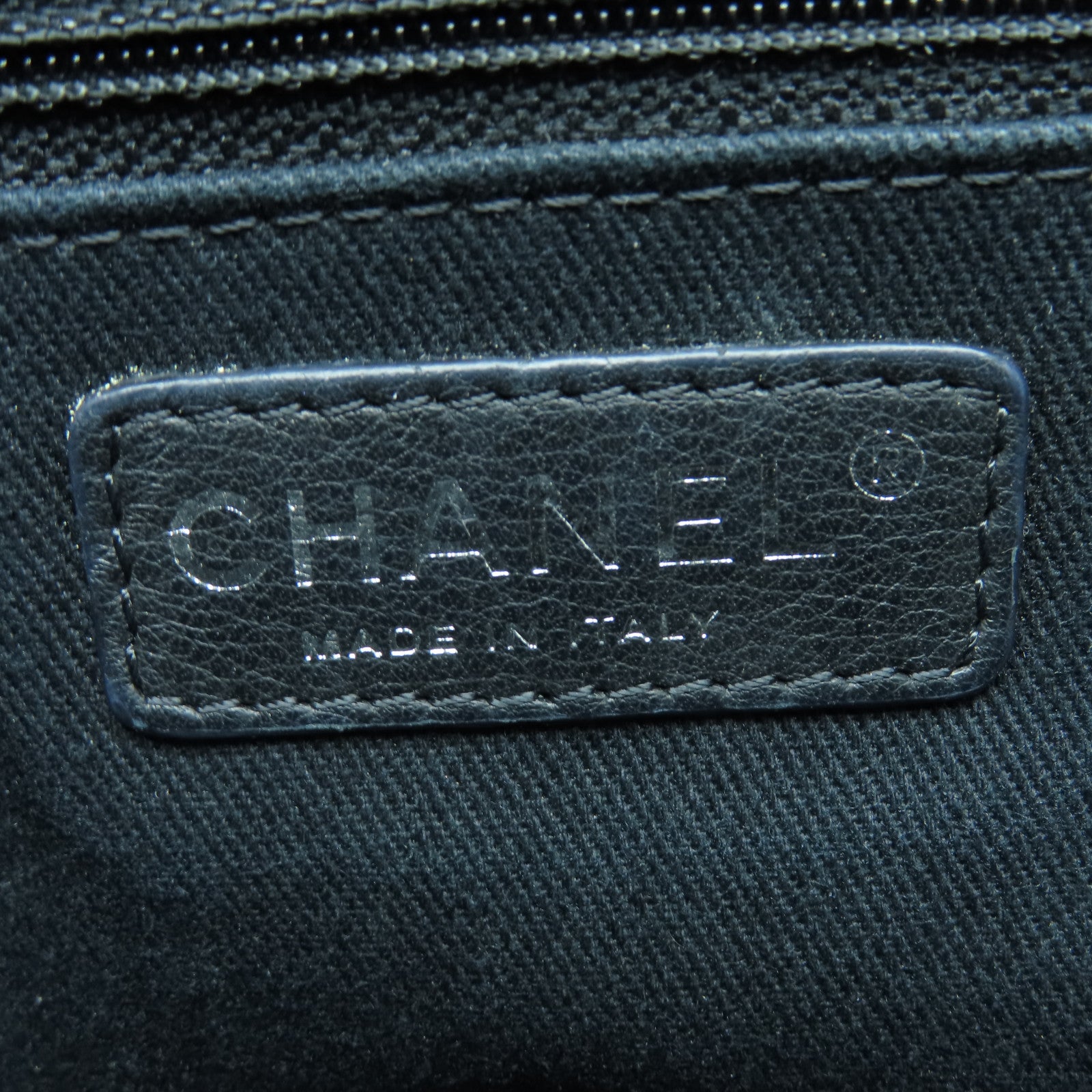 CHANEL 菱格牛皮皮革Chain Shoulder Bag银扣链带肩背袋黑色