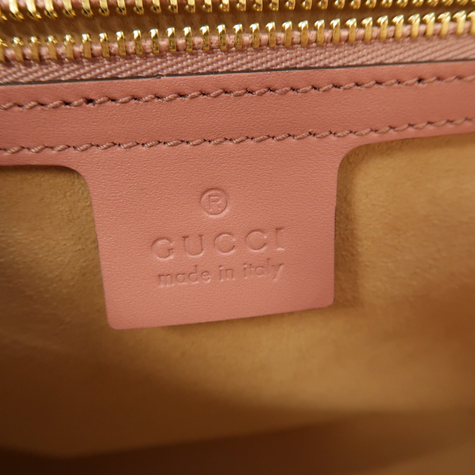 GUCCI 牛皮皮革Chain Shoulder Bag金扣鏈帶肩背袋粉紅色