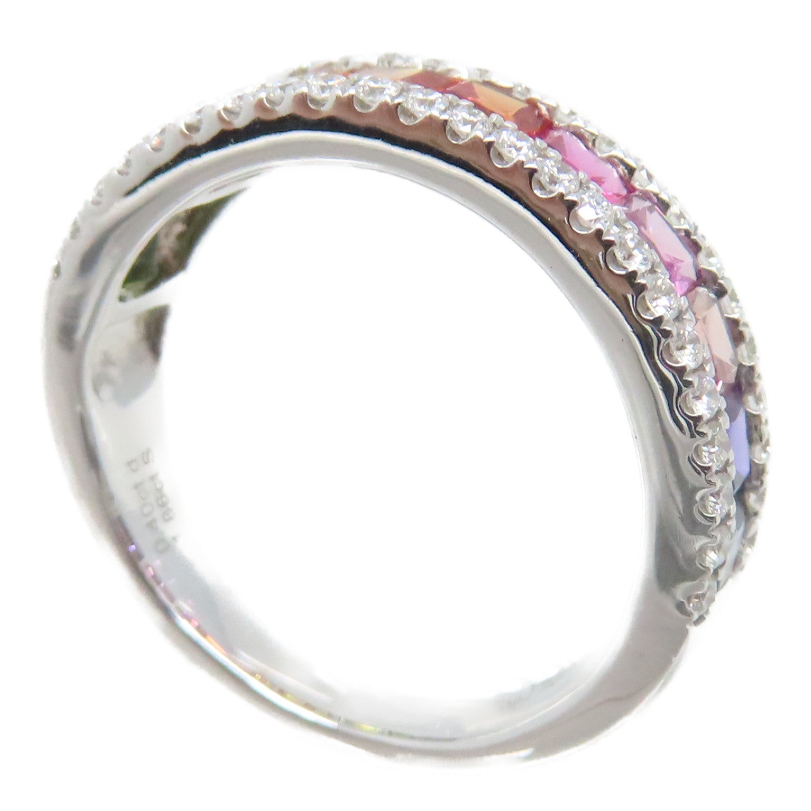 JEWELRY 18K白金Ring 1.86ct藍寶石/0.40ct鑽石戒指US#7