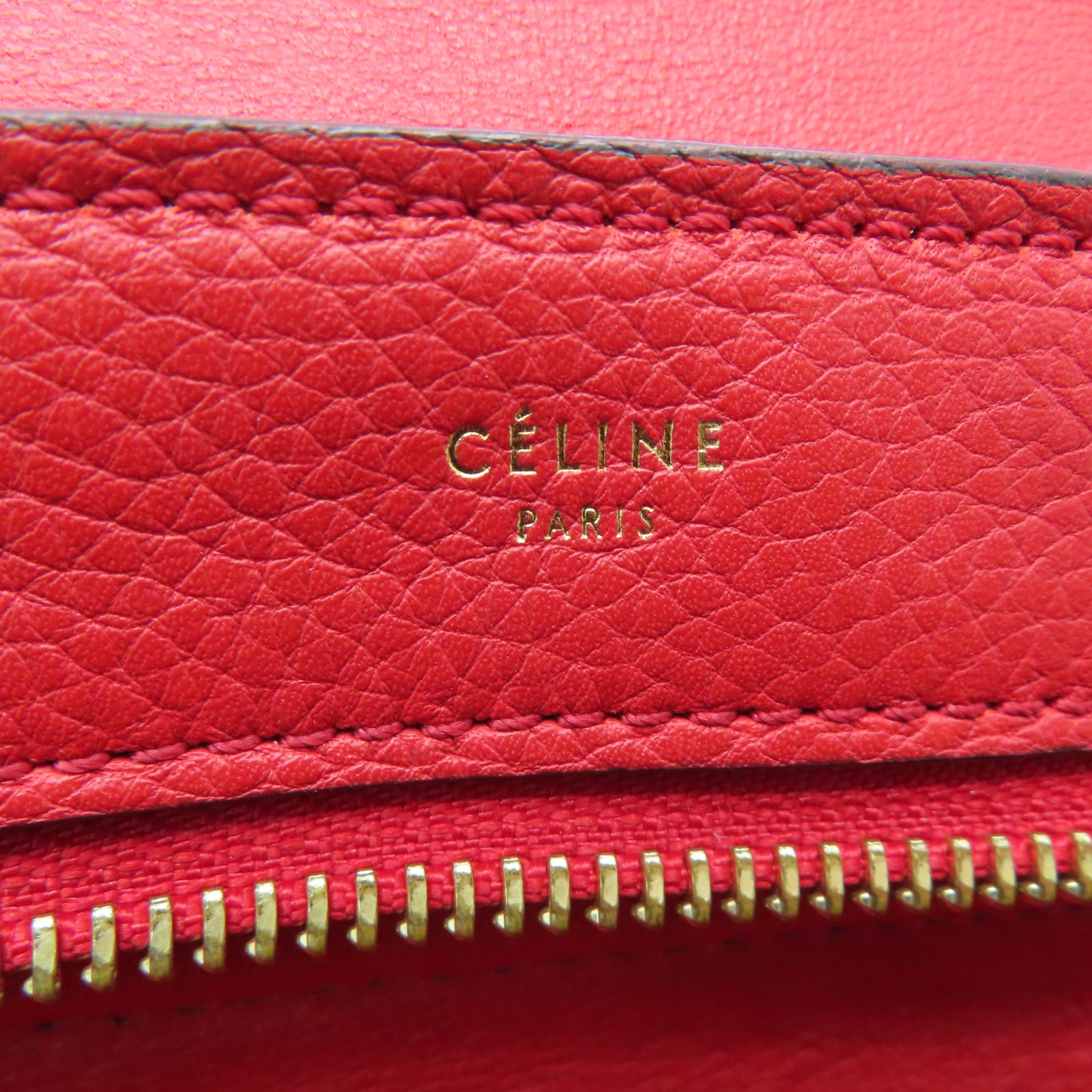CELINE 牛皮皮革Trapze金扣手挽肩背两用袋红色