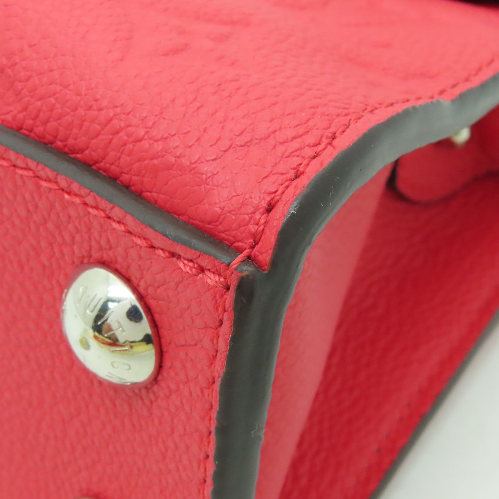 LOUIS VUITTON Monogram Empreinte Pont Neuf銀扣手挽肩背兩用袋紅色