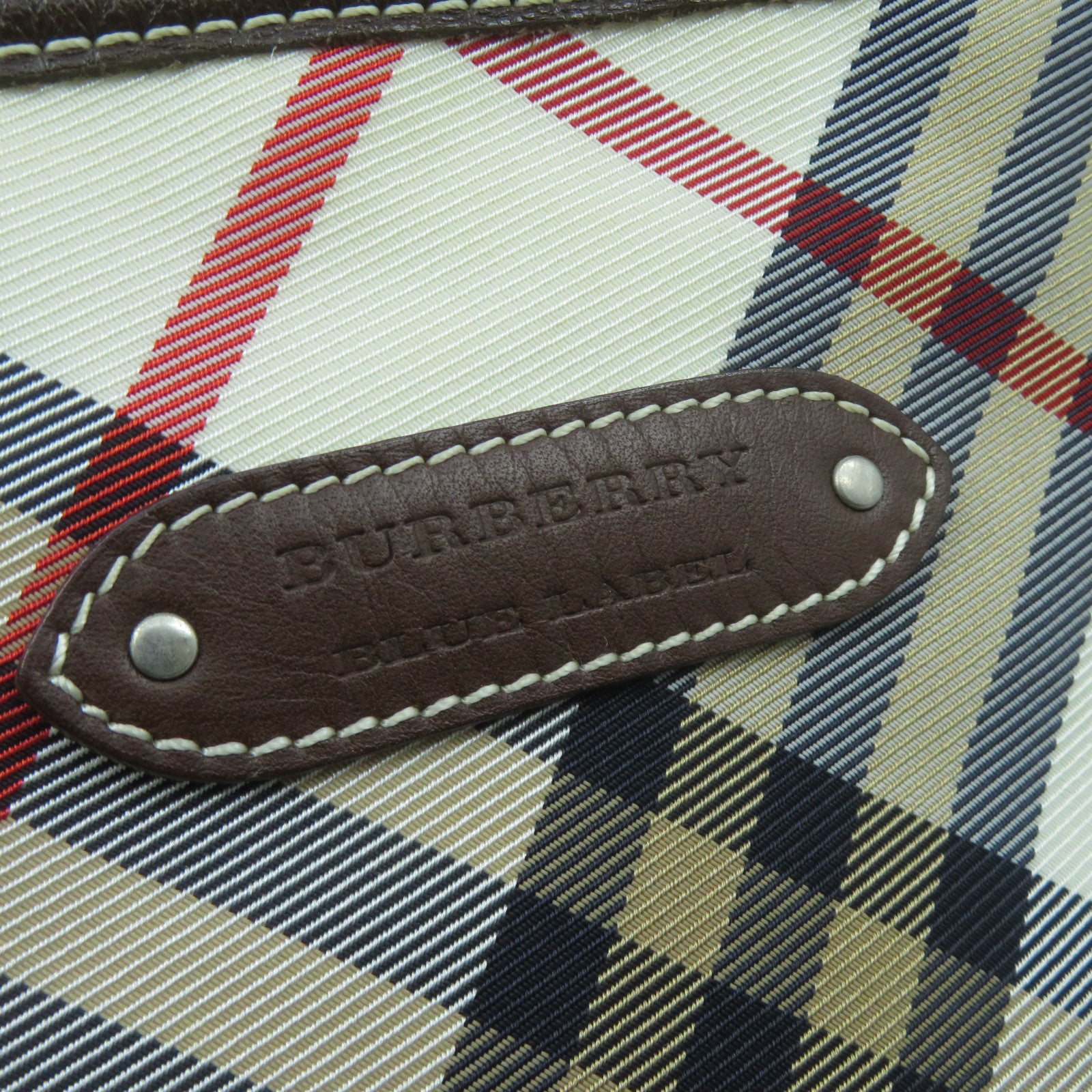 BURBERRY 帆布Shoulder Bag銀扣肩背袋啡色/米色