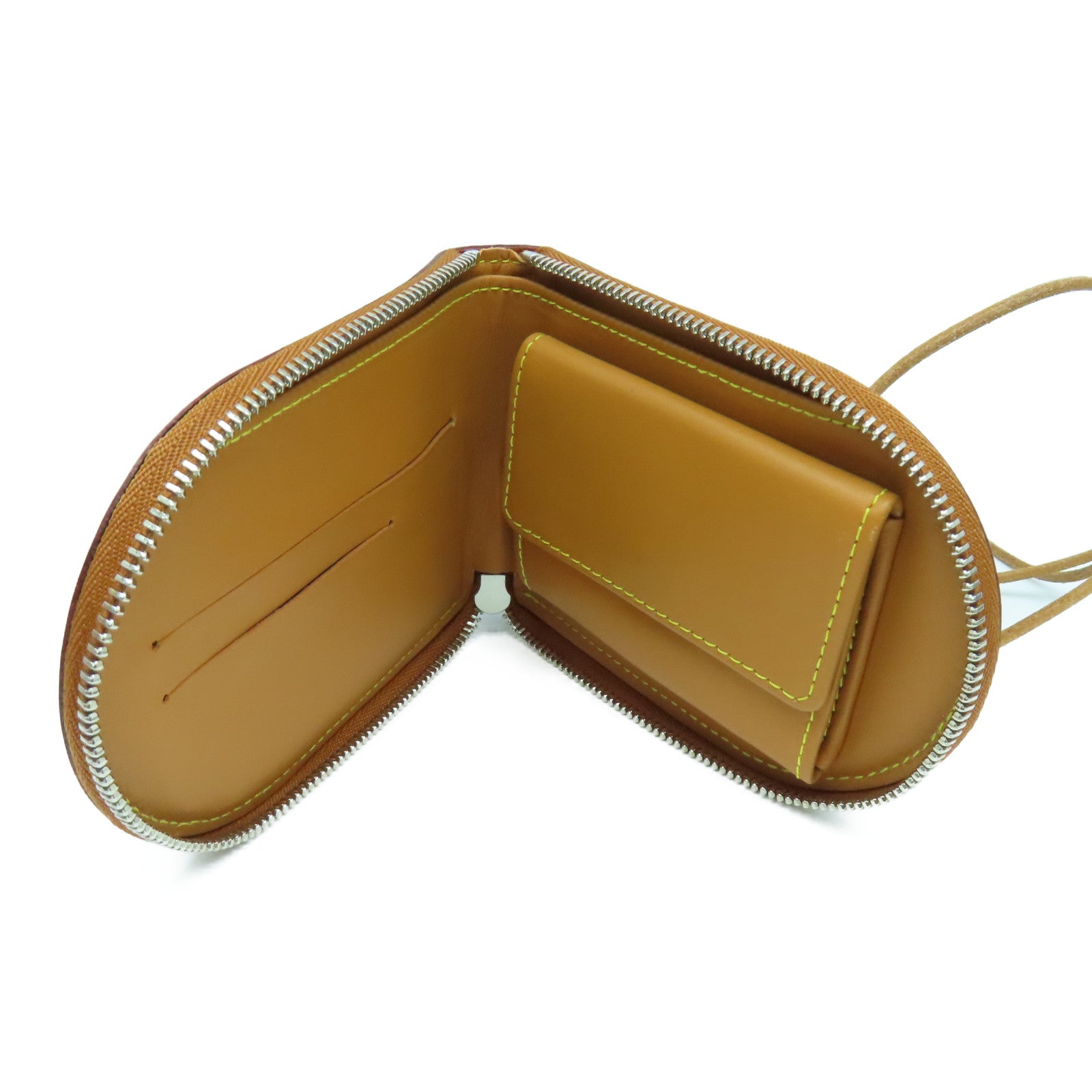 LOUIS VUITTON 牛皮皮革Wallet With Strap銀扣錢包啡色