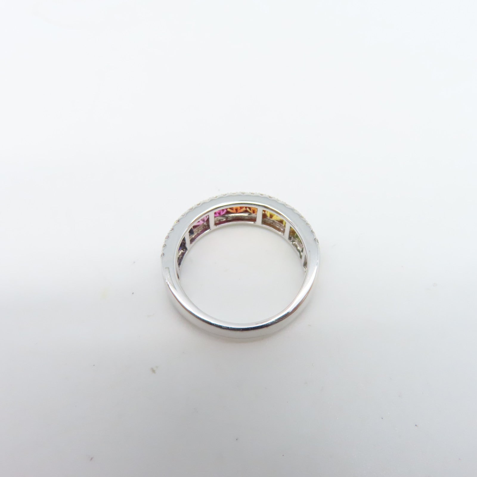 JEWELRY 18K白金Ring 1.86ct藍寶石/0.40ct鑽石戒指US#7