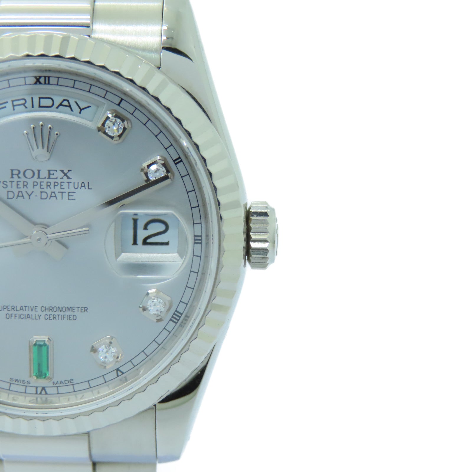ROLEX Day Date不鏽鋼手錶自動機芯銀色