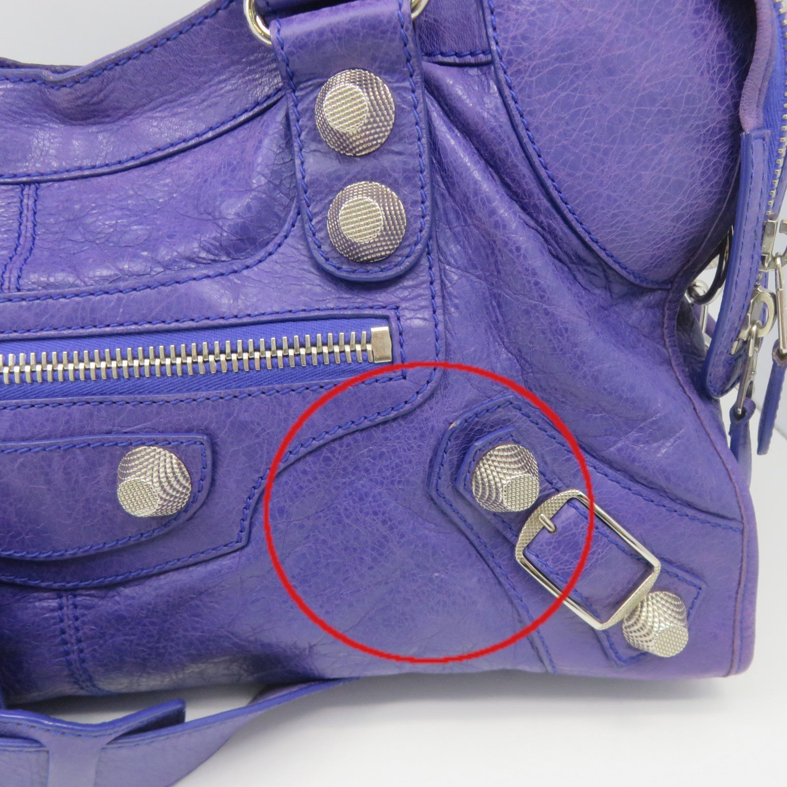 BALENCIAGA 牛皮皮革Giant City 2Way Shoulder Bag手挽肩背兩用袋紫色