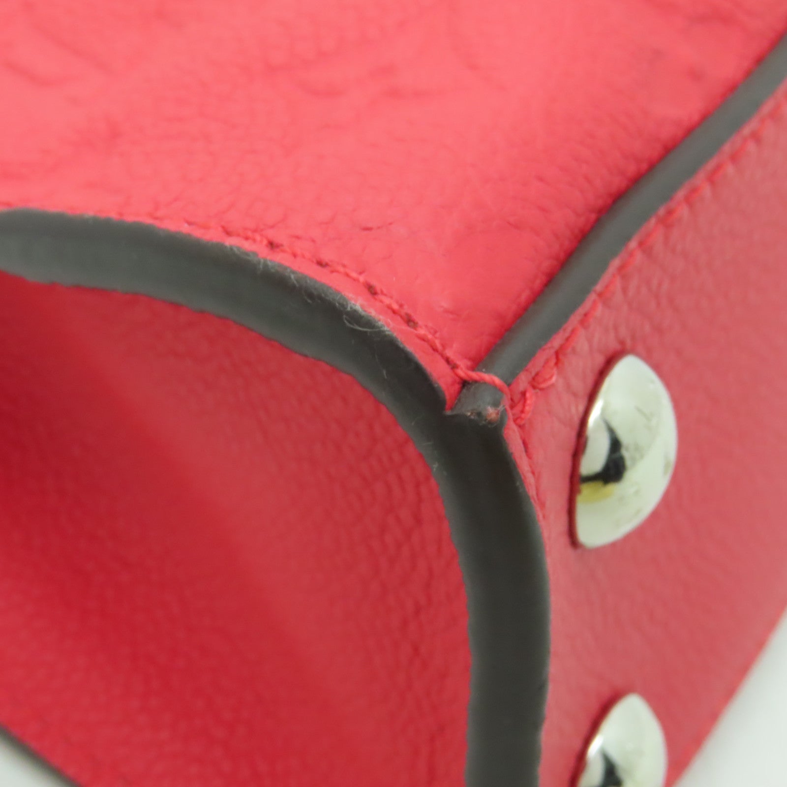 LOUIS VUITTON Monogram Empreinte Pont Neuf銀扣手挽肩背兩用袋紅色
