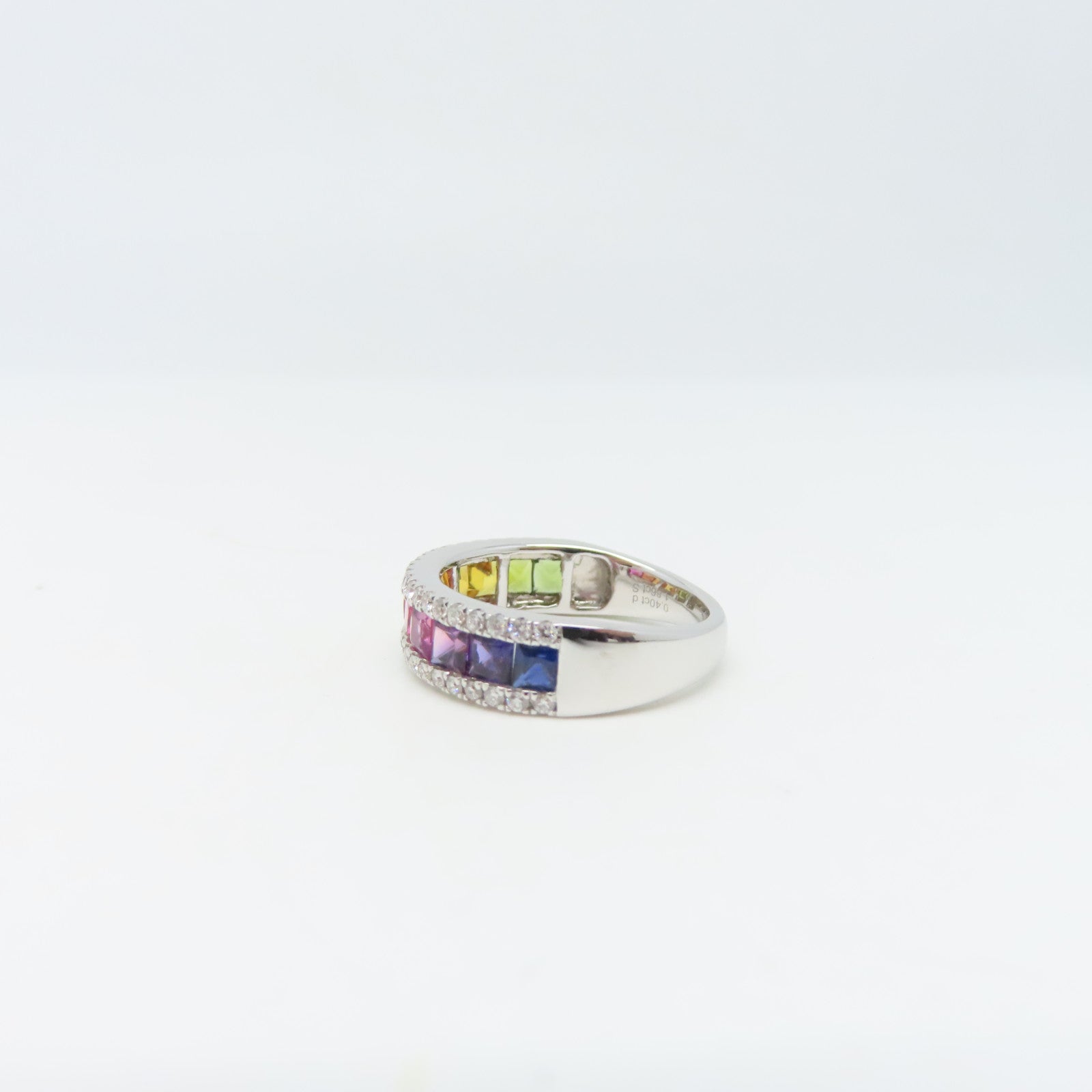 JEWELRY 18K白金Ring 1.86ct藍寶石/0.40ct鑽石戒指US#7
