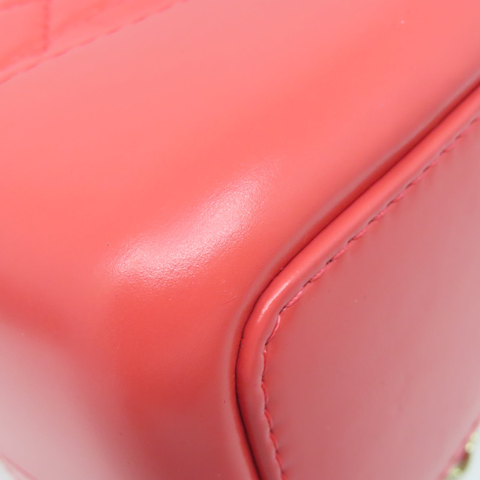 CHANEL 【激減優惠】菱格牛皮皮革Backpack金銀扣鏈帶背包粉紅色