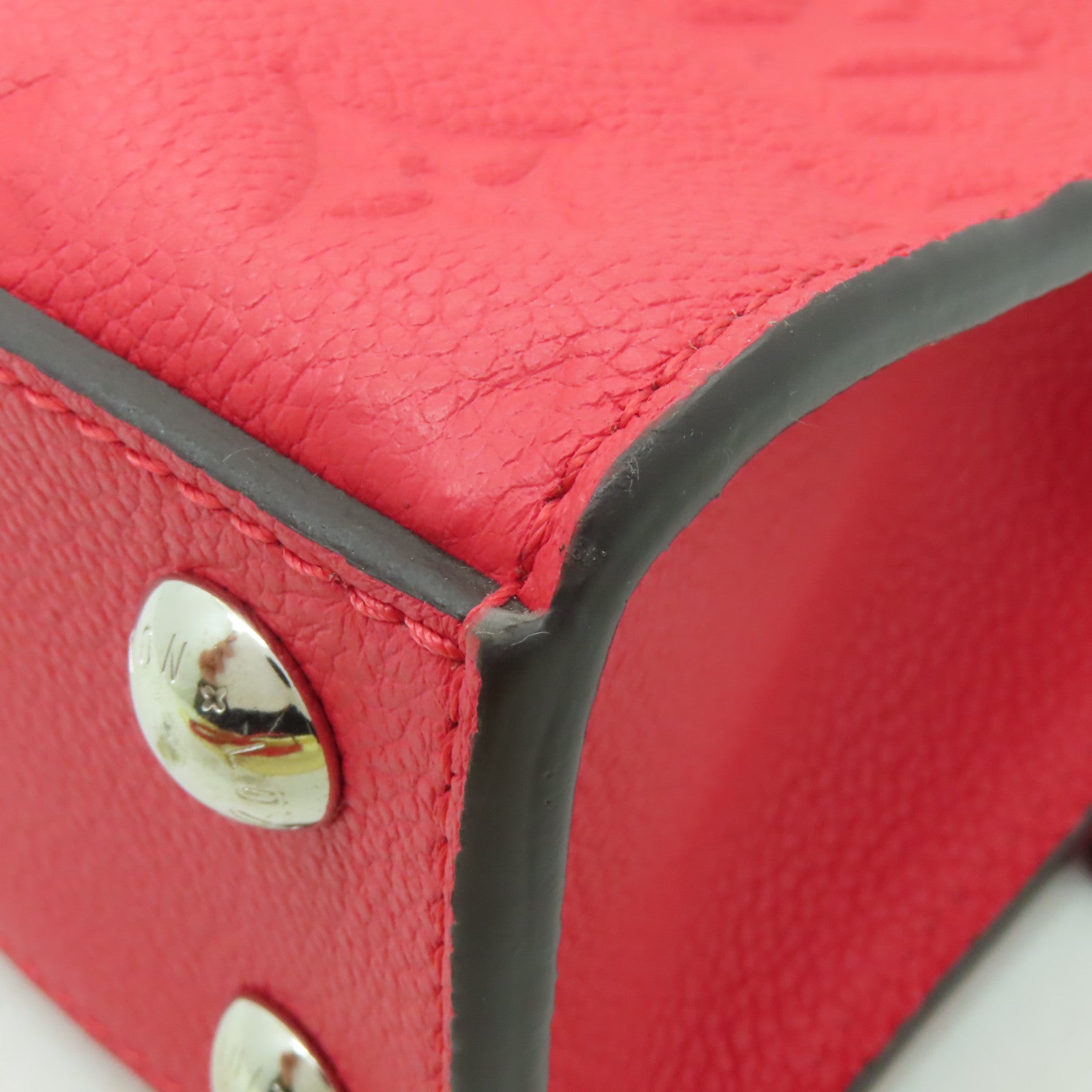 LOUIS VUITTON Monogram Empreinte Pont Neuf銀扣手挽肩背兩用袋紅色