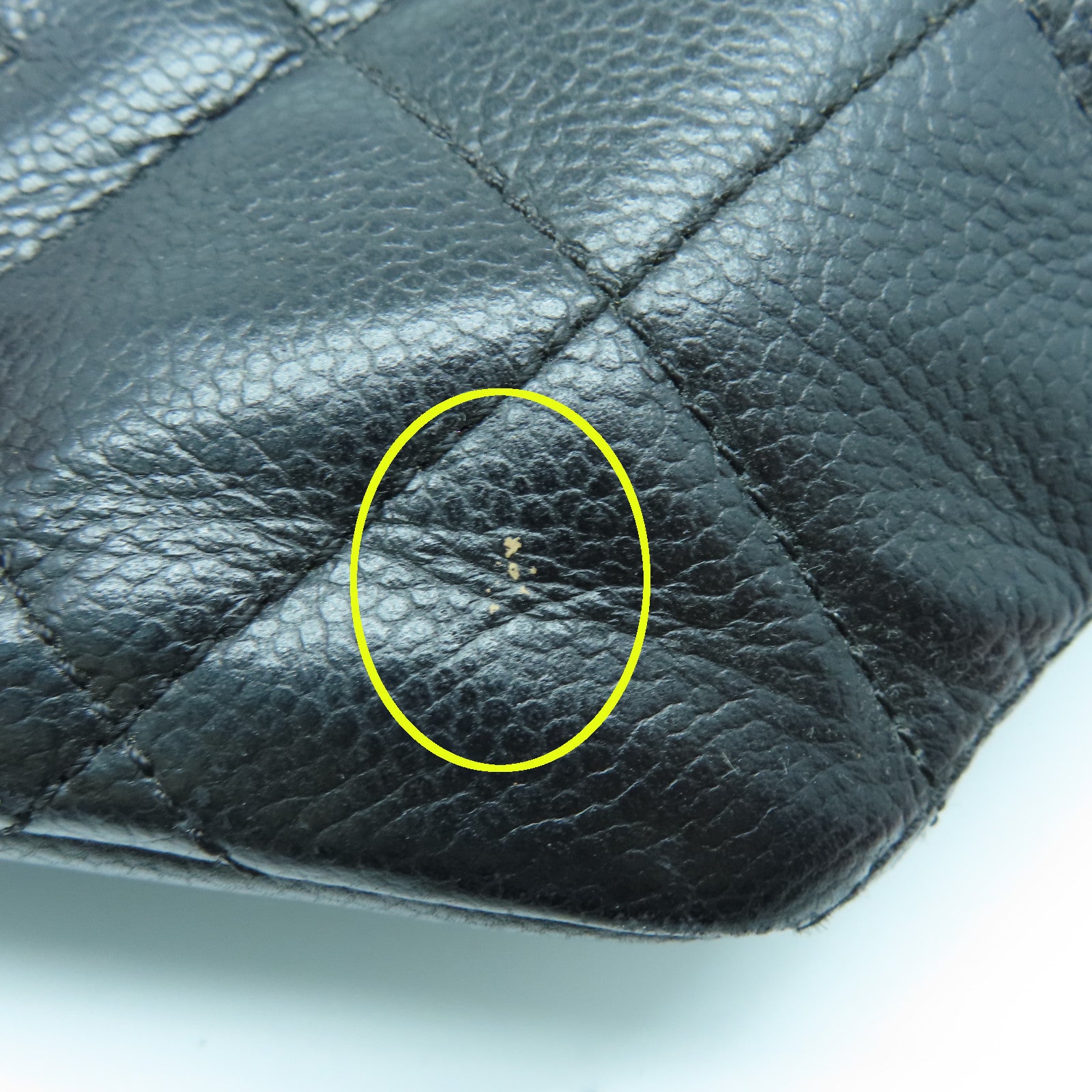 CHANEL 菱格牛皮皮革Chain Shoulder Bag银扣链带肩背袋黑色