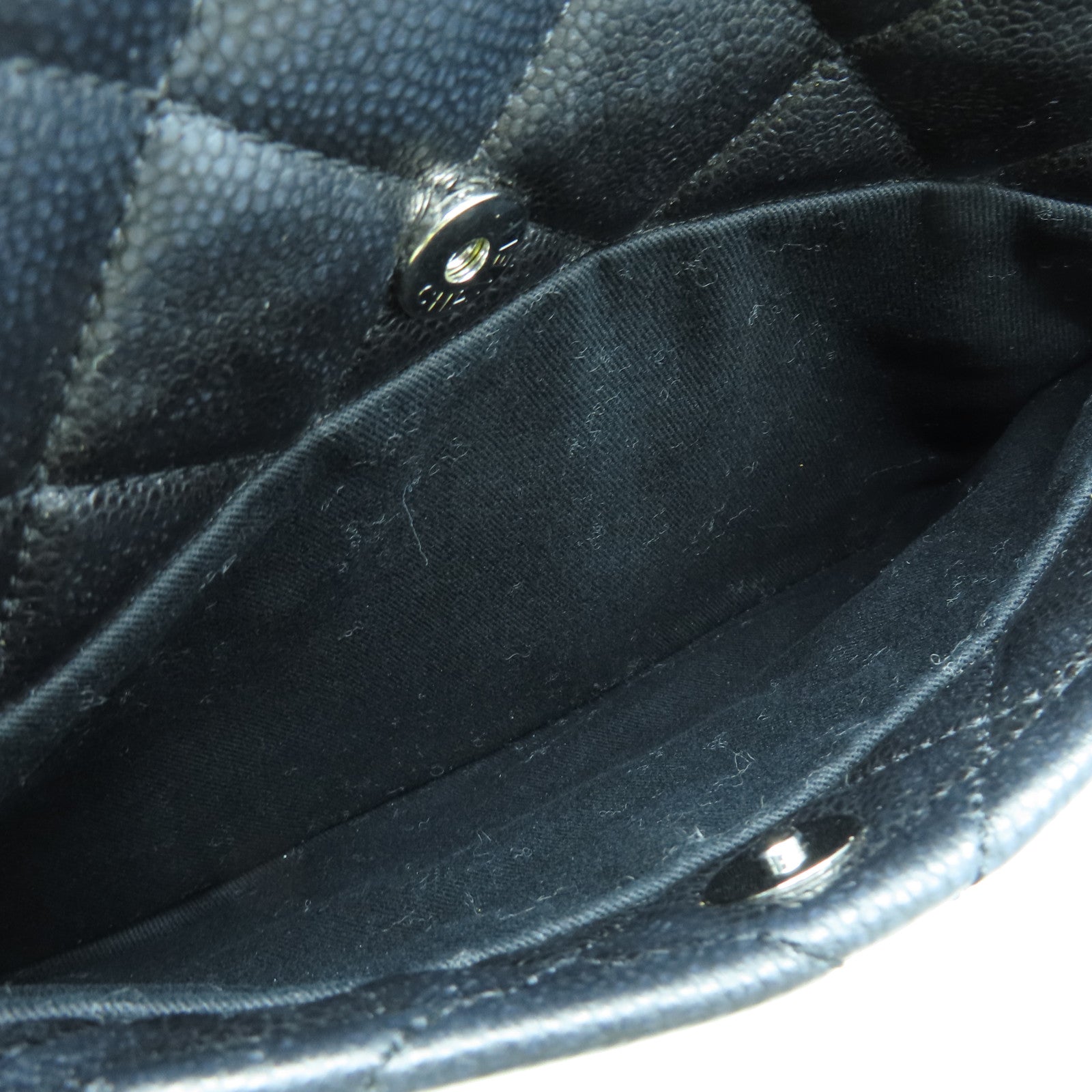 CHANEL 菱格牛皮皮革Chain Shoulder Bag银扣链带肩背袋黑色