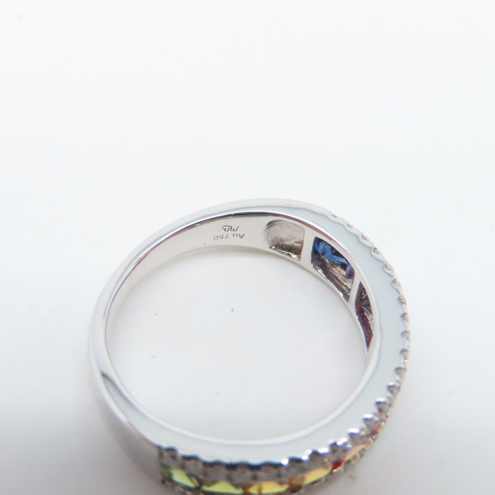 JEWELRY 18K白金Ring 1.86ct藍寶石/0.40ct鑽石戒指US#7