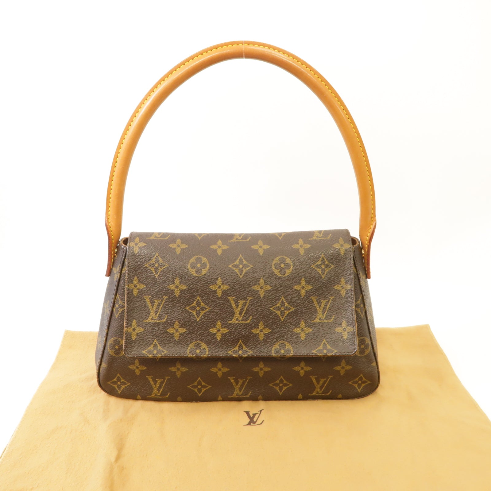 LOUIS VUITTON Monogram Looping金扣肩背袋棕色