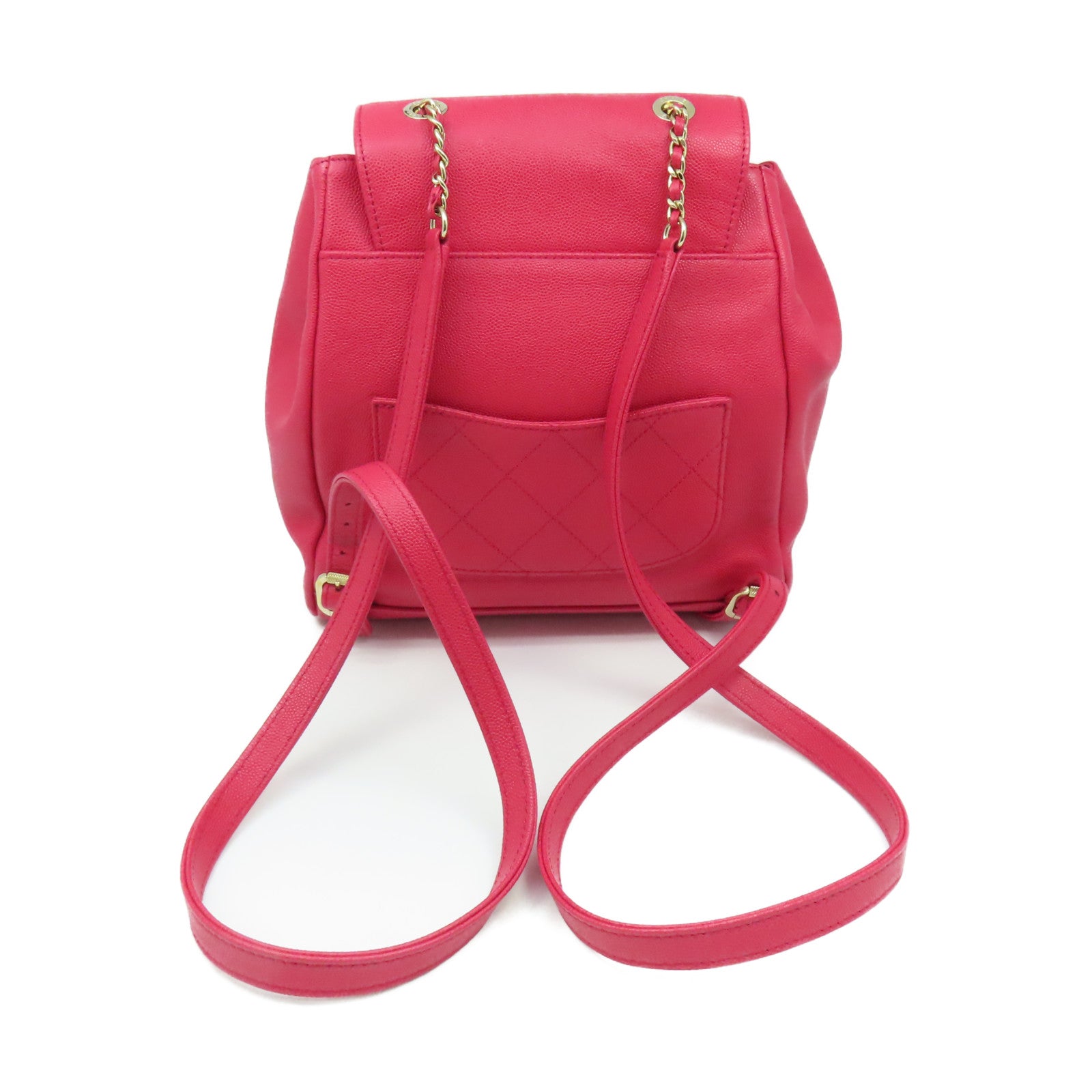 CHANEL 【激減優惠】菱格Caviar皮革BackPack金扣背包玫瑰粉色