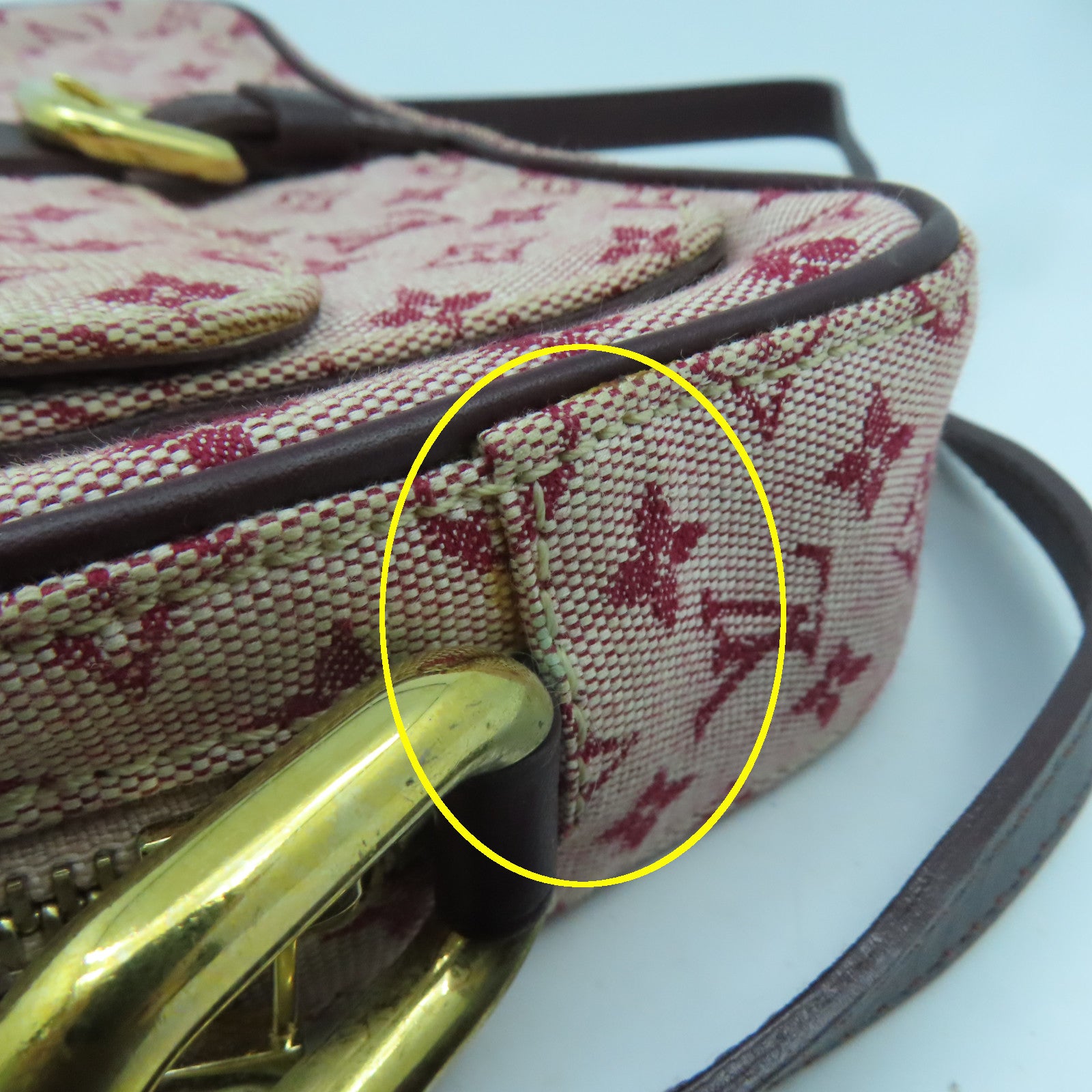 LOUIS VUITTON Monogram Mini Juliet金扣肩背袋紅色