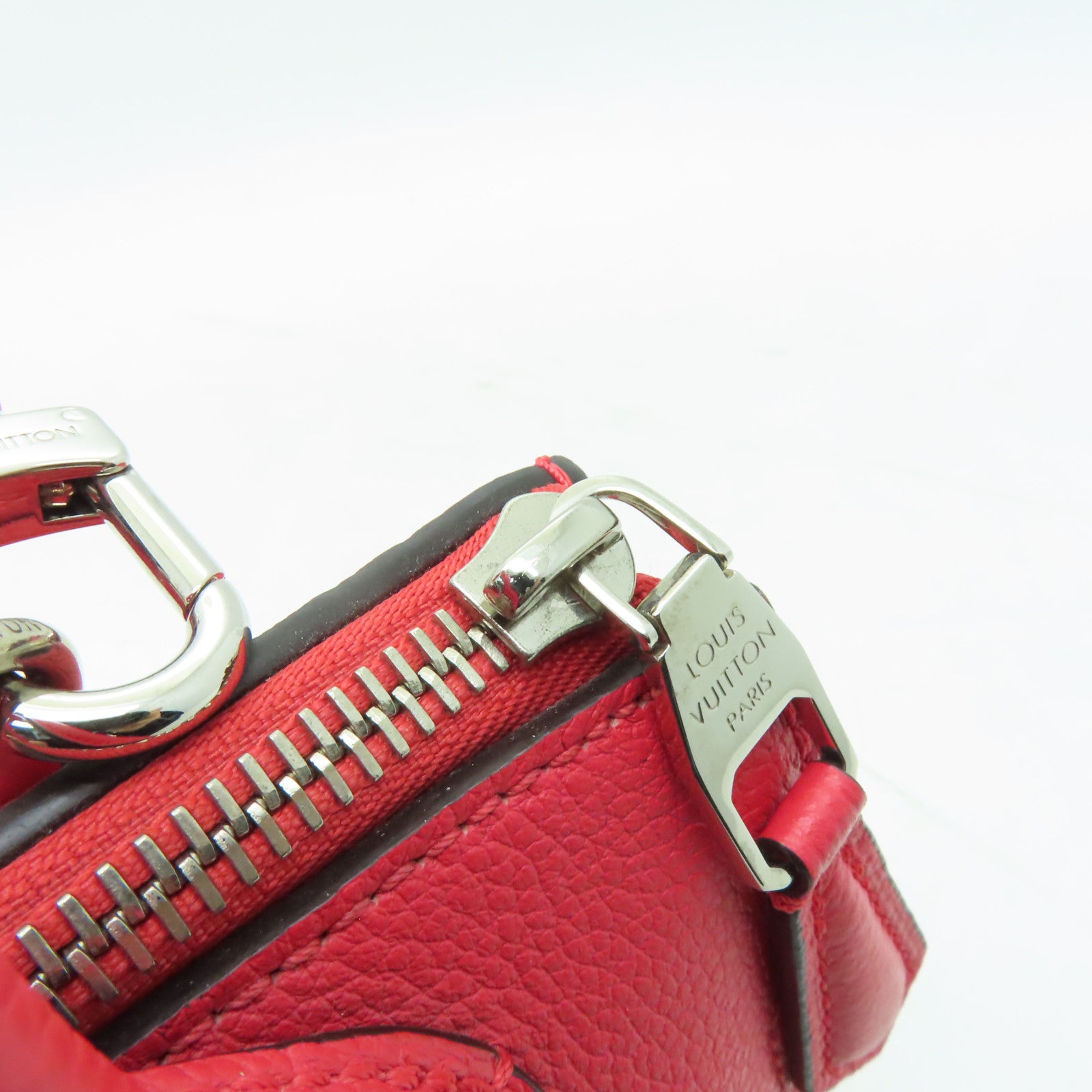 LOUIS VUITTON Monogram Empreinte Pont Neuf銀扣手挽肩背兩用袋紅色