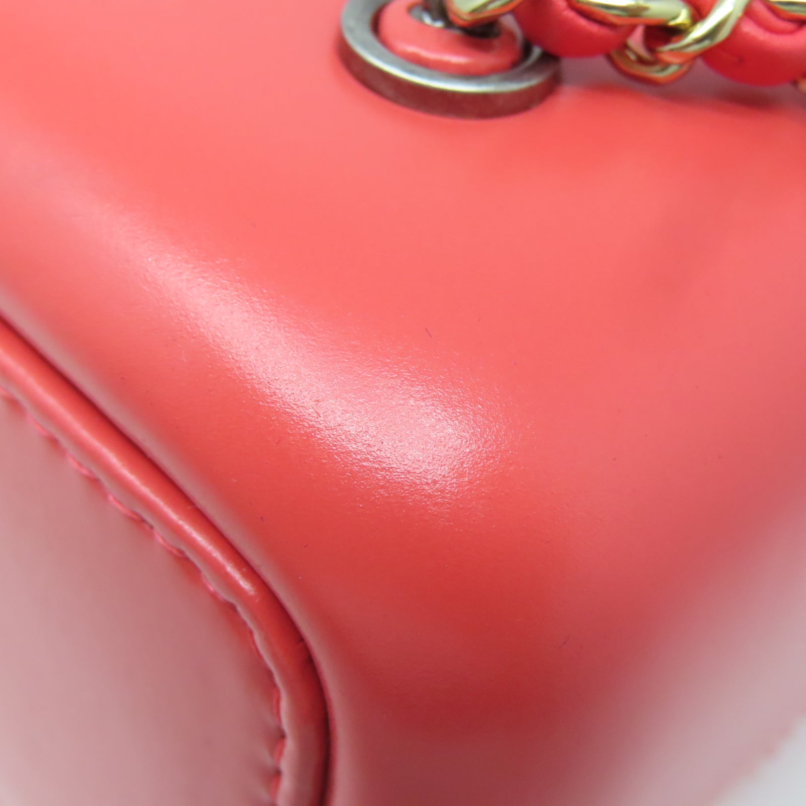 CHANEL 【激減優惠】菱格牛皮皮革Backpack金銀扣鏈帶背包粉紅色