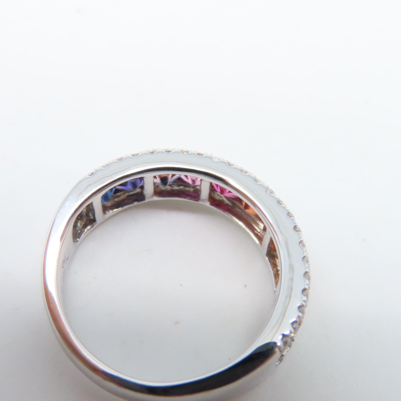 JEWELRY 18K白金Ring 1.86ct藍寶石/0.40ct鑽石戒指US#7