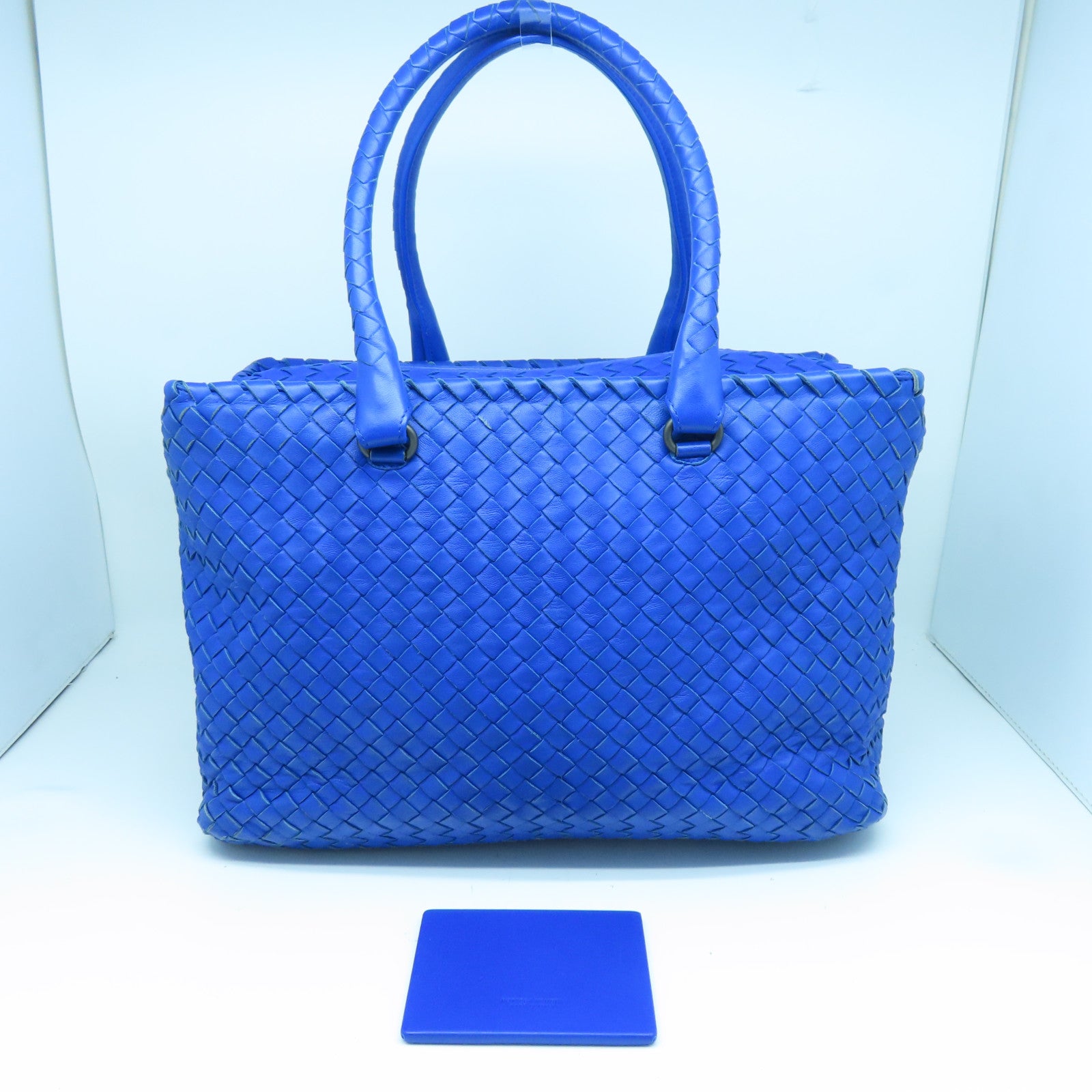 BOTTEGA VENETA 织纹皮革Shoulder Bag肩背袋蓝色