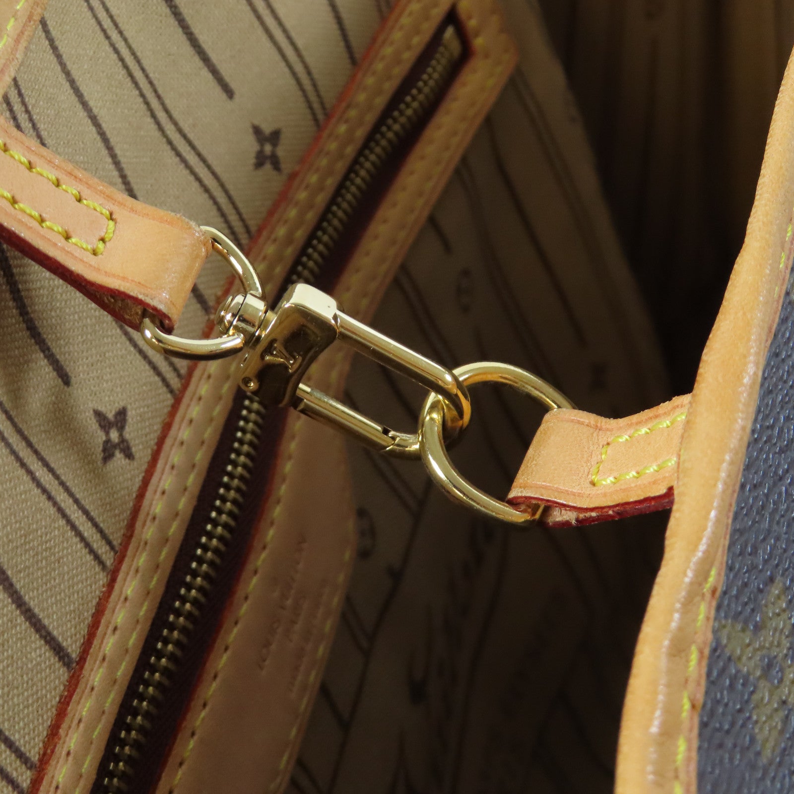 LOUIS VUITTON Monogram Neverfull GM金扣肩背袋啡色