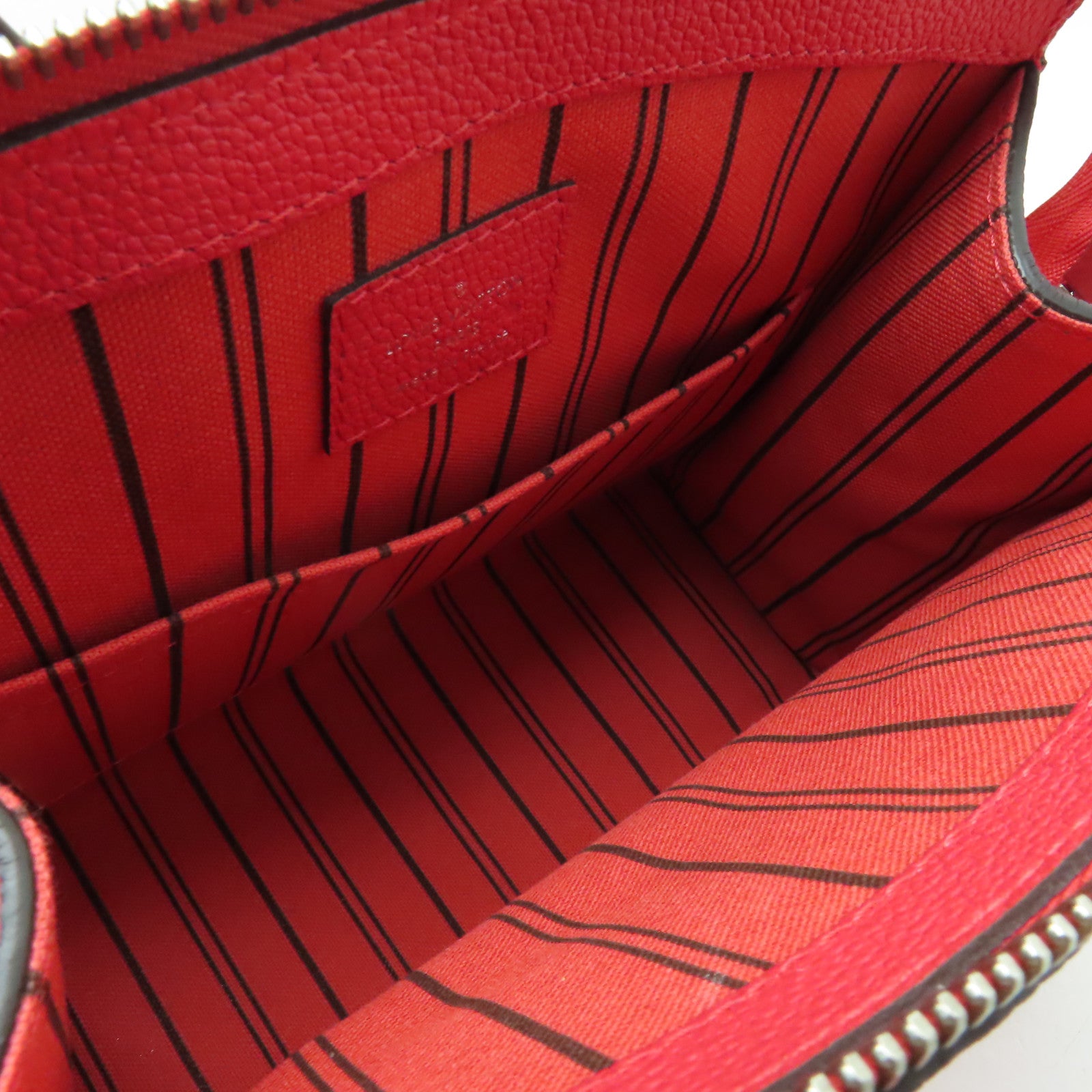 LOUIS VUITTON Monogram Empreinte Pont Neuf銀扣手挽肩背兩用袋紅色