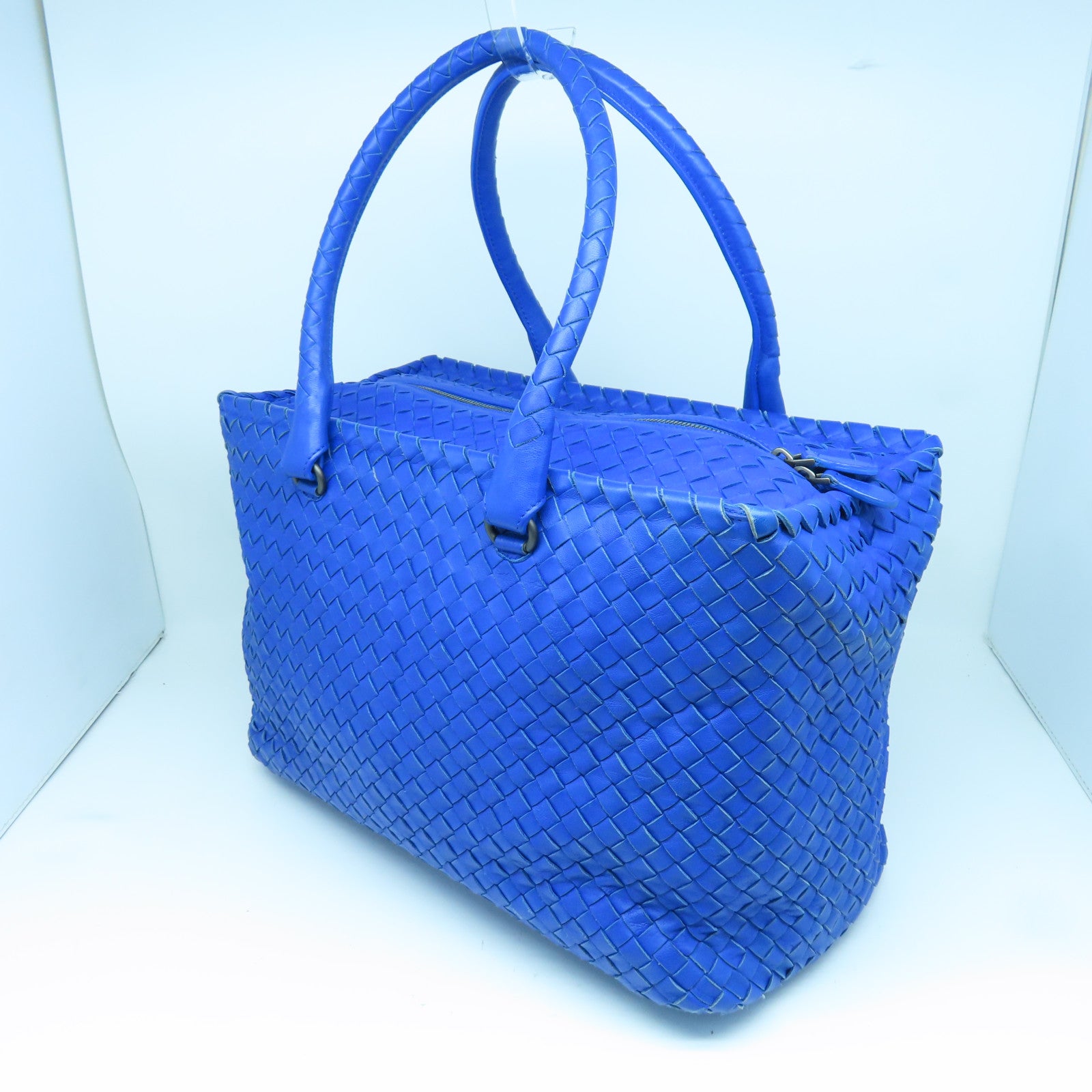 BOTTEGA VENETA 织纹皮革Shoulder Bag肩背袋蓝色