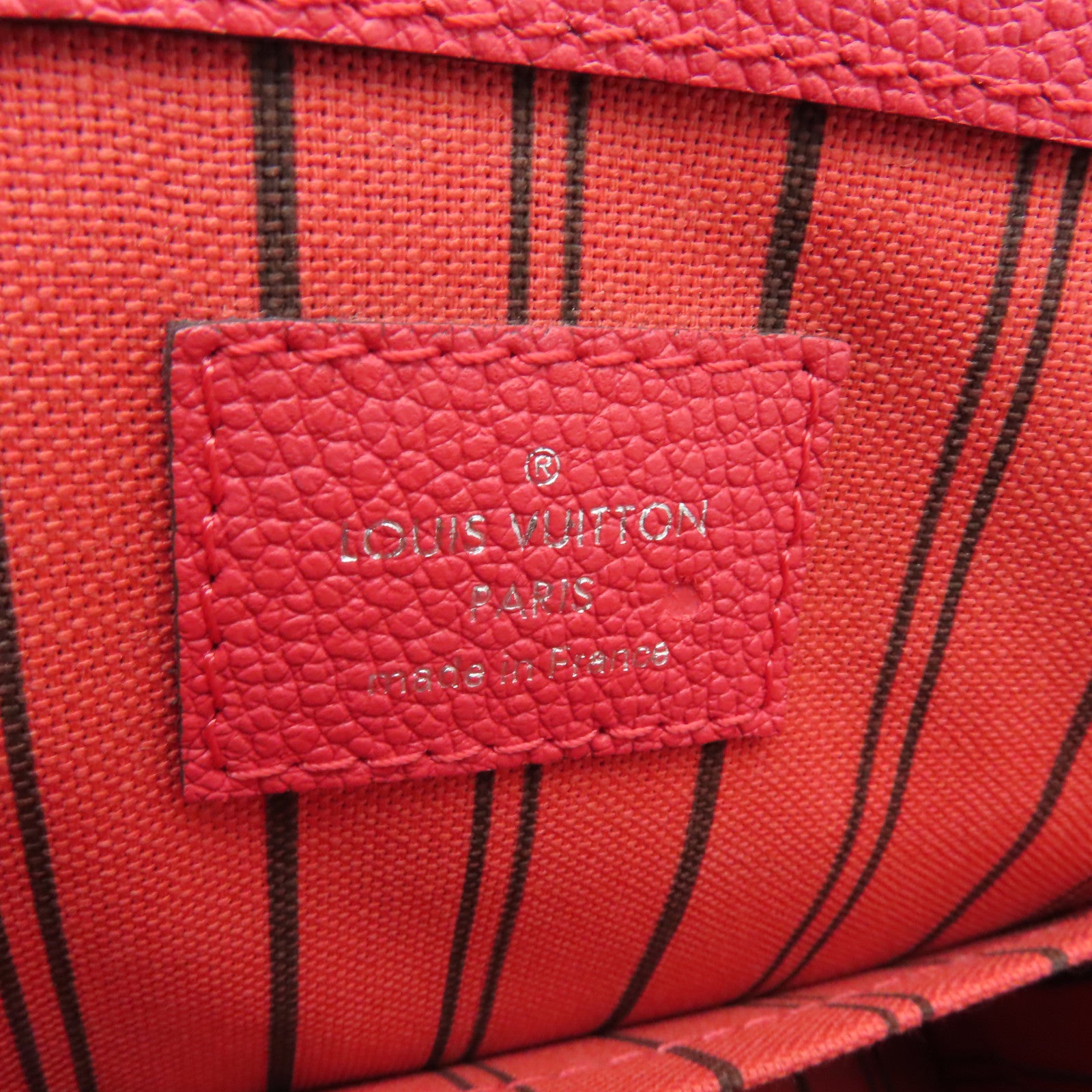 LOUIS VUITTON Monogram Empreinte Pont Neuf銀扣手挽肩背兩用袋紅色