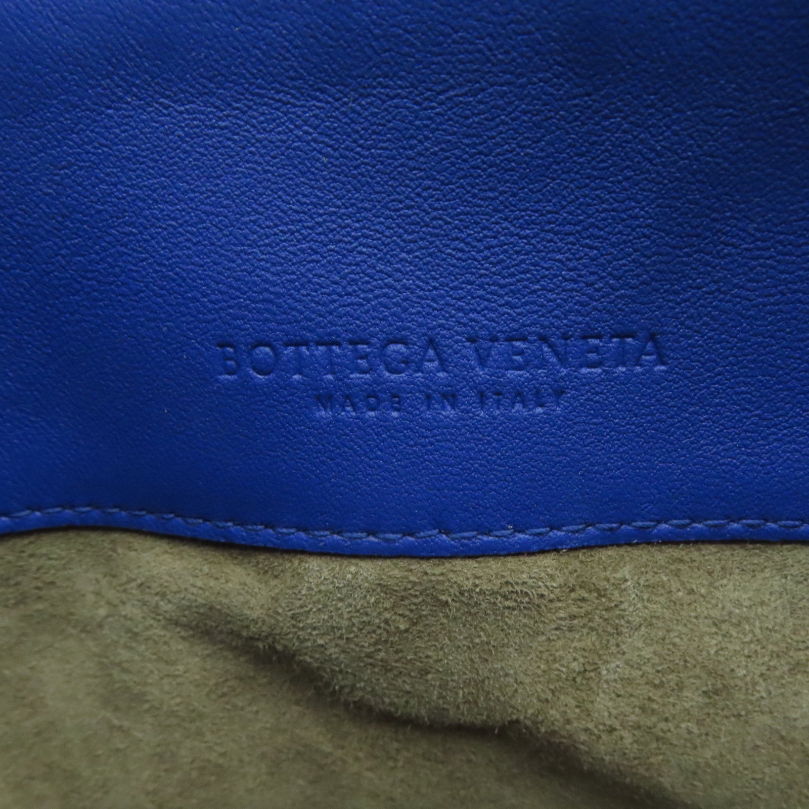 BOTTEGA VENETA 織紋皮革Shoulder Bag金扣鏈帶肩背袋藍色