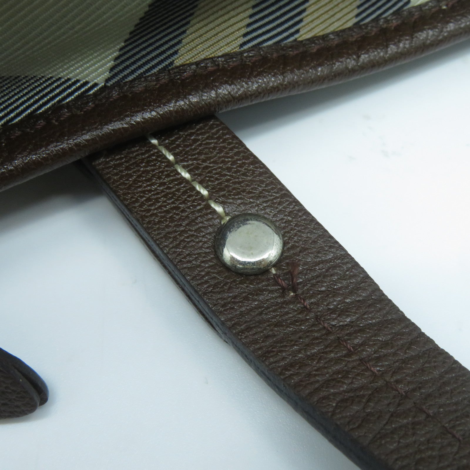 BURBERRY 帆布Shoulder Bag銀扣肩背袋啡色/米色
