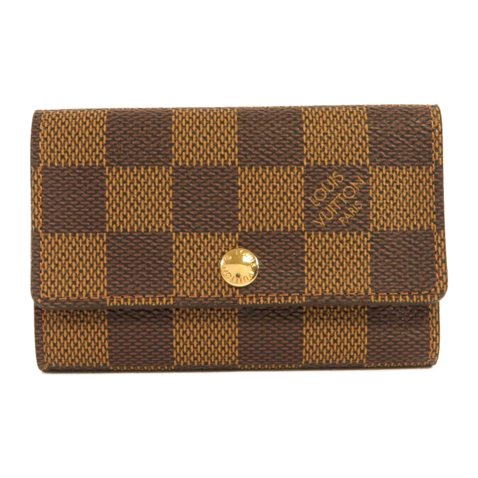 LOUIS VUITTON Damier Ebene 6 Key Holder金扣鎖匙包啡色