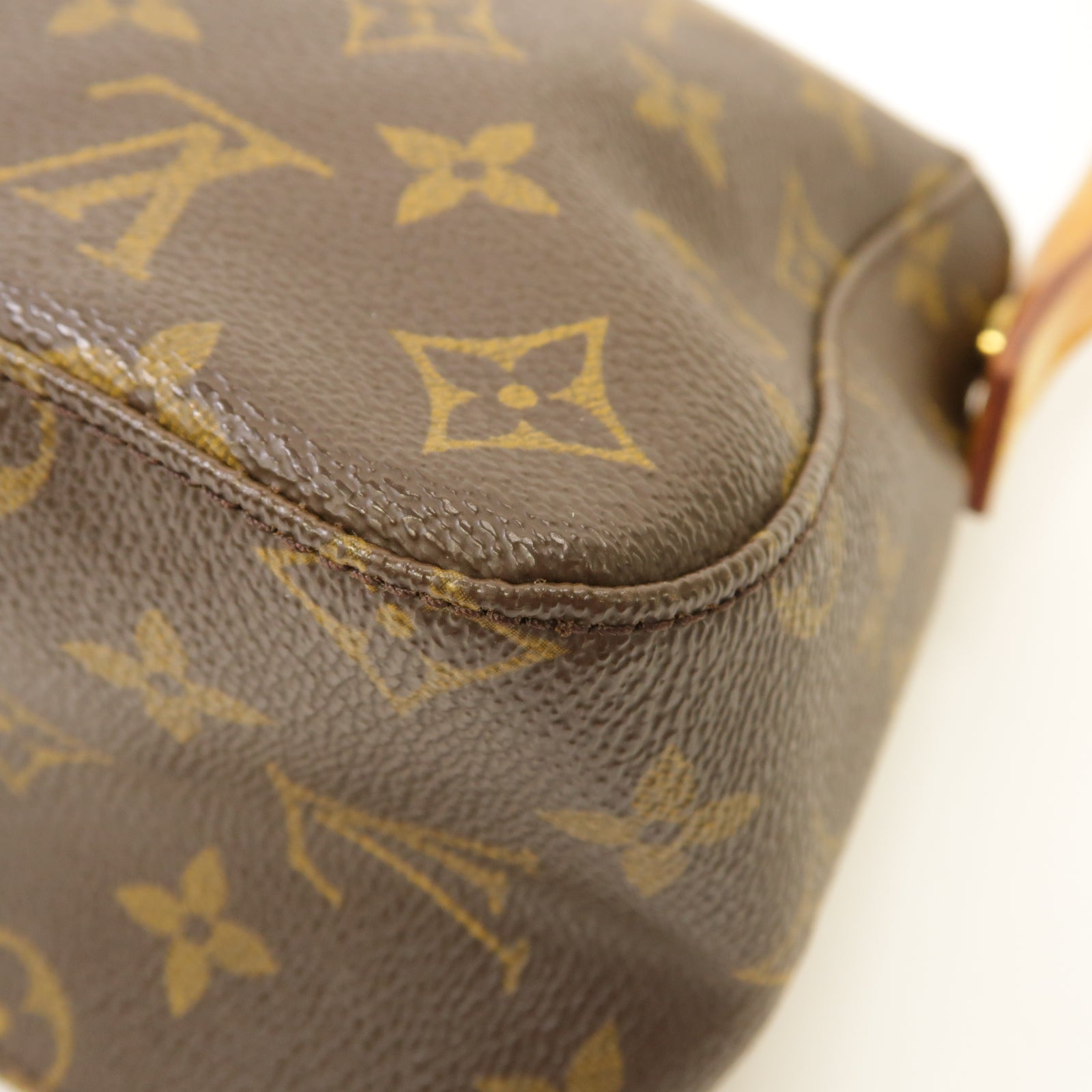 LOUIS VUITTON Monogram Looping金扣肩背袋棕色