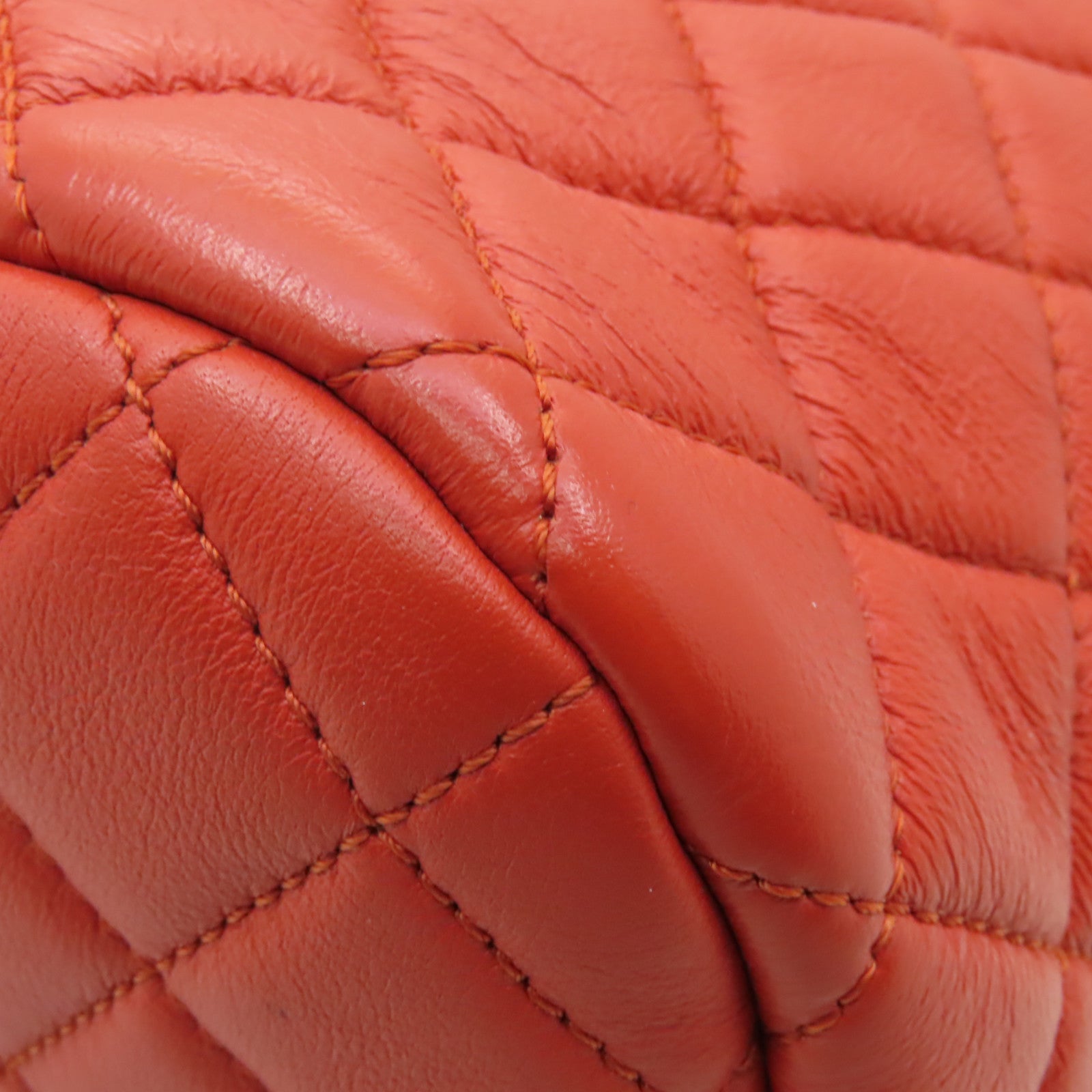 CHANEL 菱格牛皮皮革Backpack金扣背包黃色
