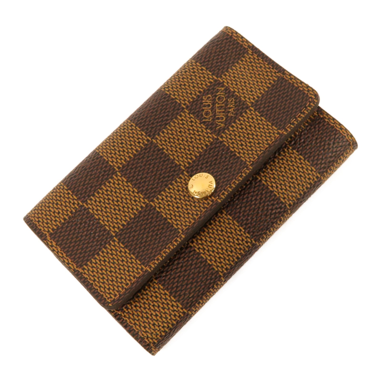 LOUIS VUITTON Damier Ebene 6 Key Holder金扣鎖匙包啡色