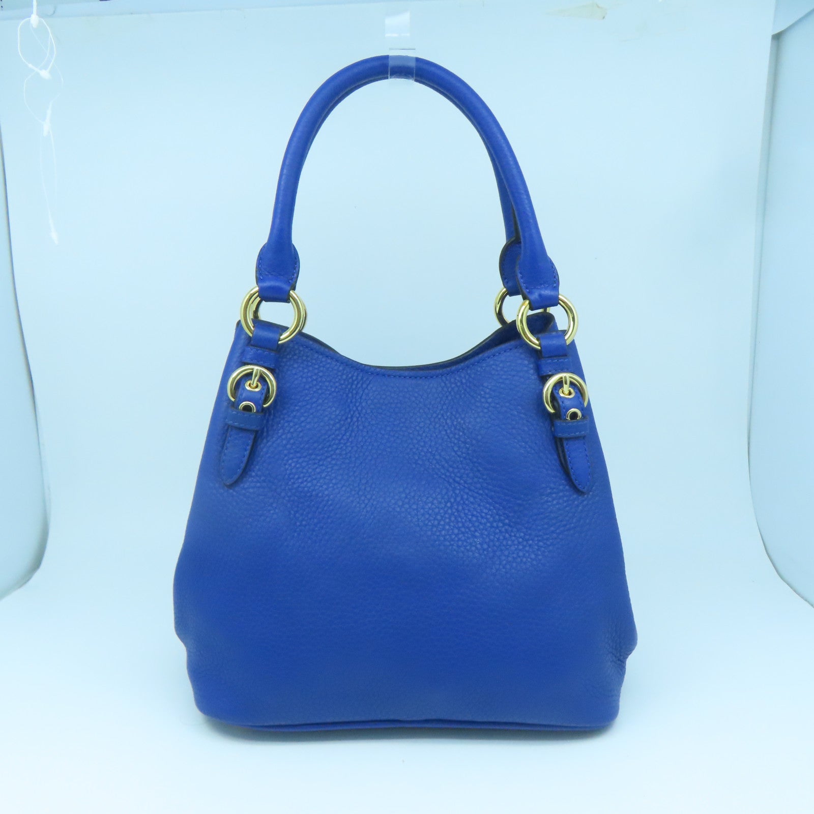 Miu Miu 牛皮皮革2 Way Shoulder金扣手挽肩背兩用袋藍色