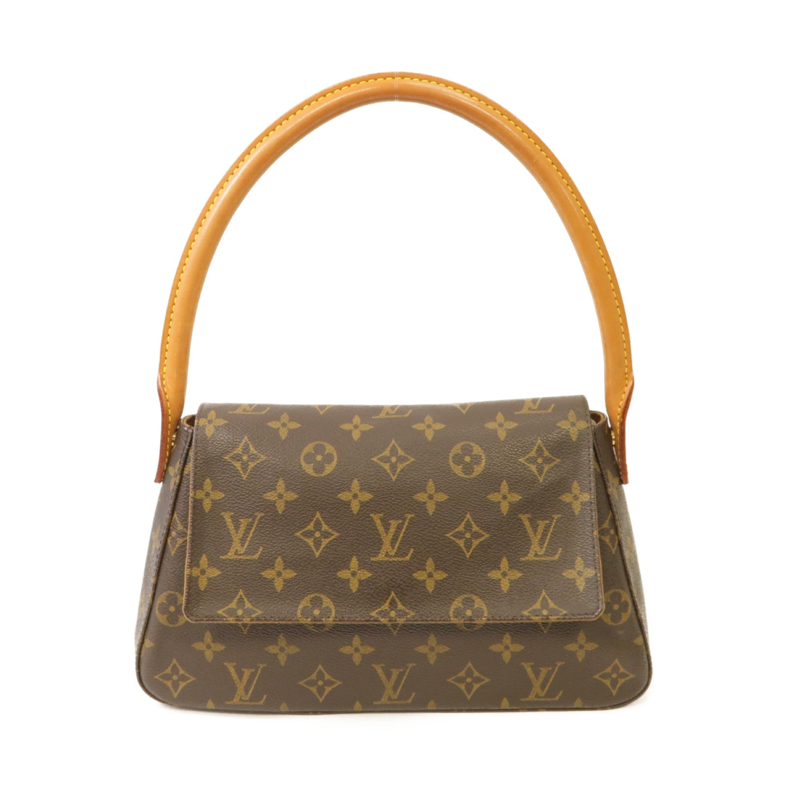 LOUIS VUITTON Monogram Looping金扣肩背袋棕色