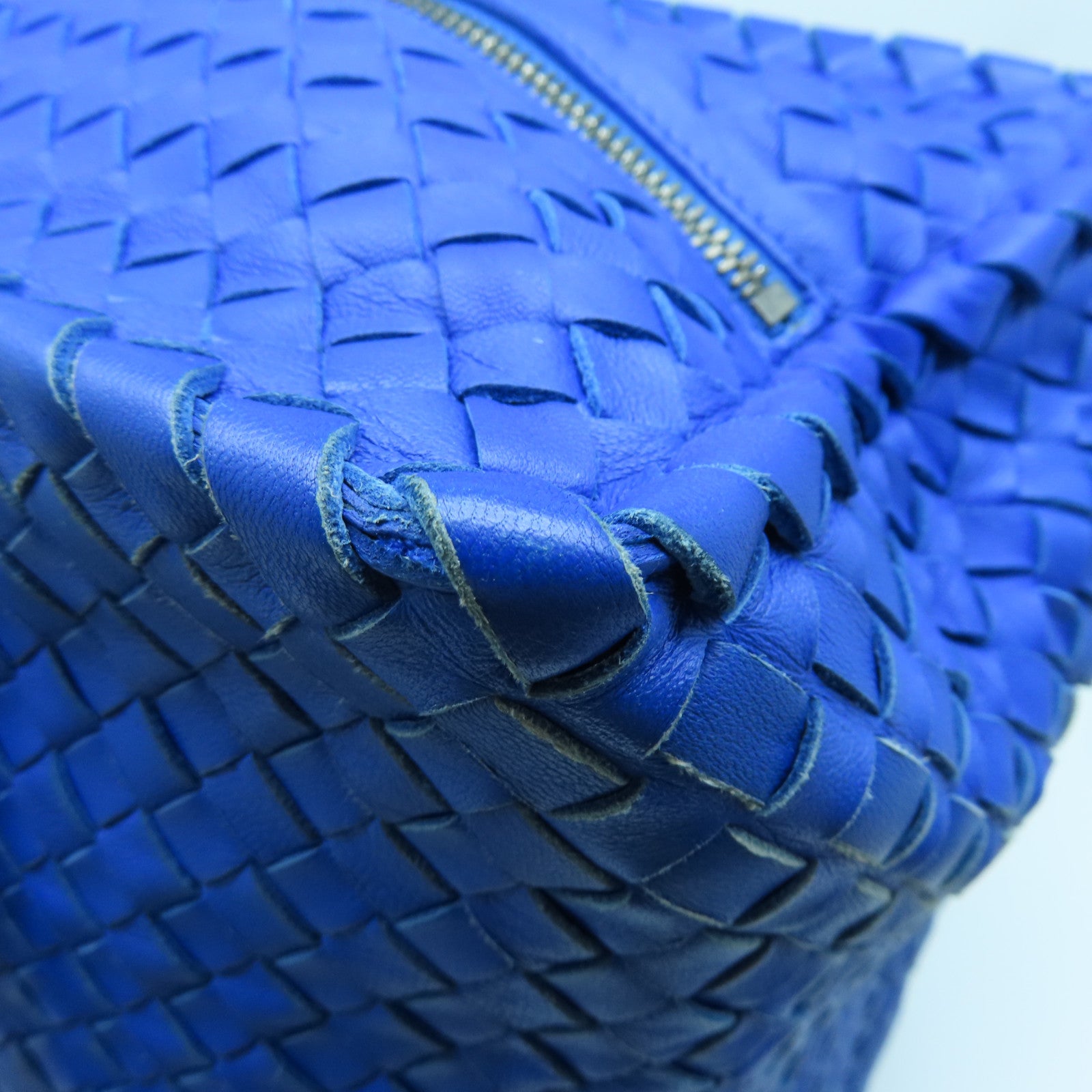 BOTTEGA VENETA 织纹皮革Shoulder Bag肩背袋蓝色