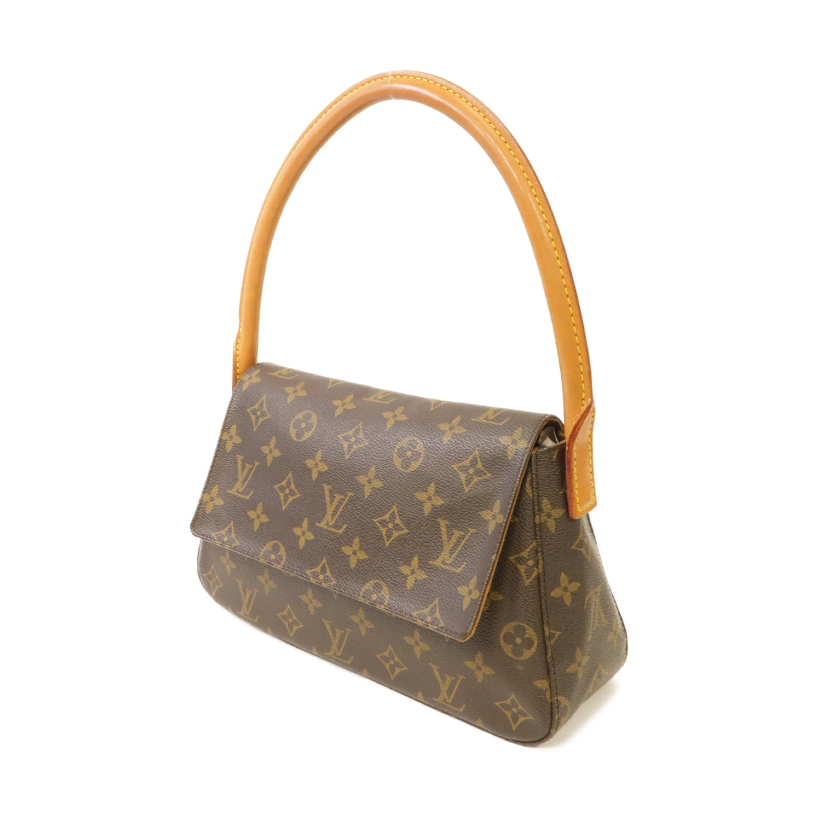LOUIS VUITTON Monogram Looping金扣肩背袋棕色