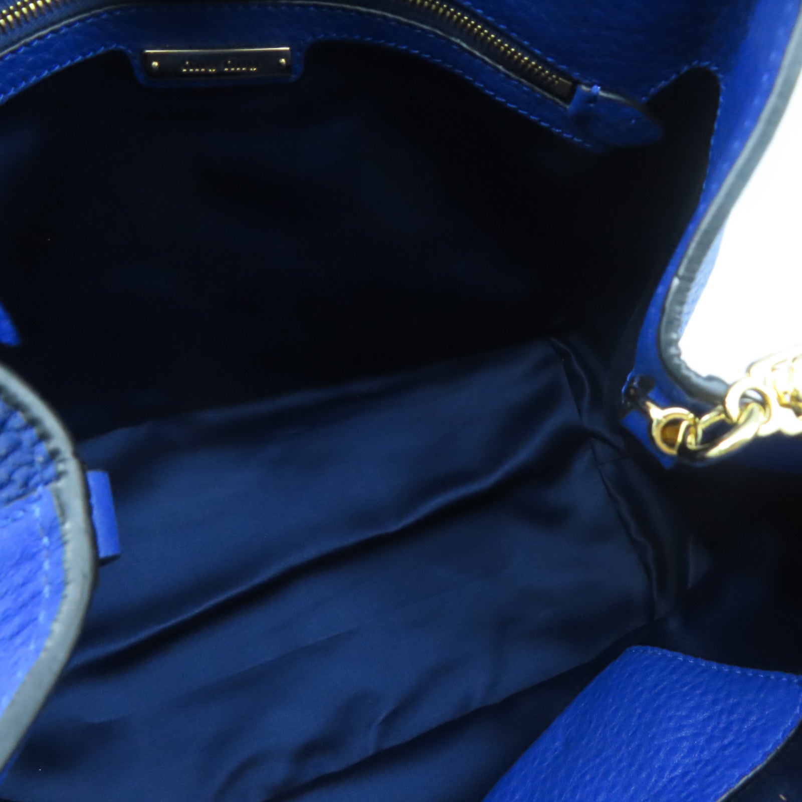 Miu Miu 牛皮皮革2 Way Shoulder金扣手挽肩背兩用袋藍色