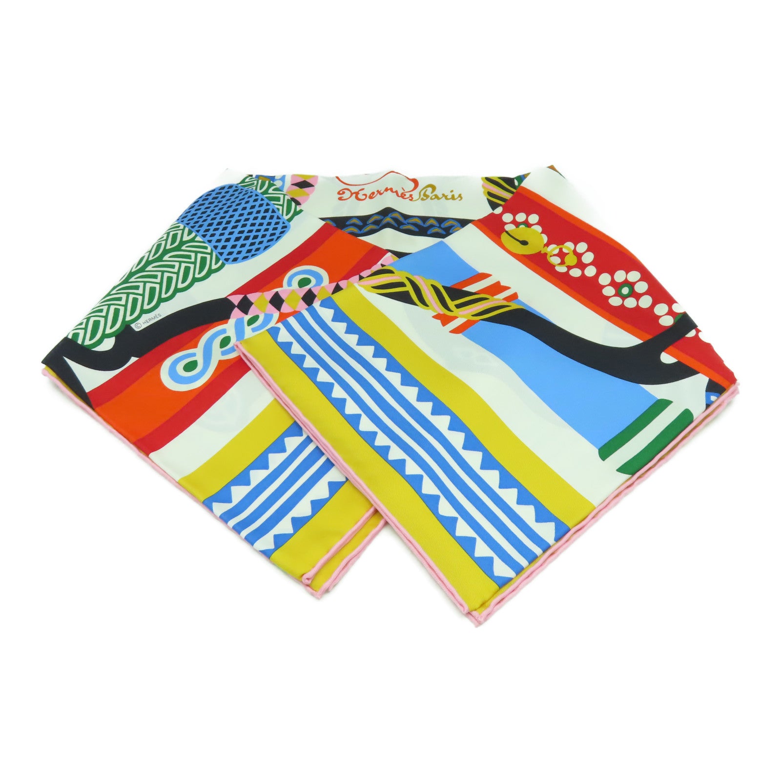 HERMES 絲質Scarf 90x90絲巾彩色