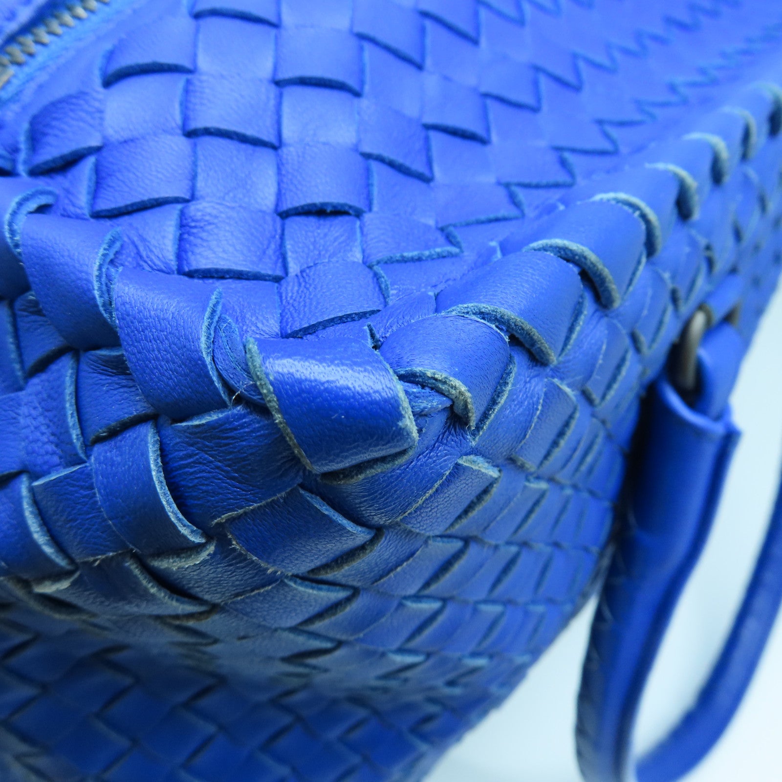 BOTTEGA VENETA 织纹皮革Shoulder Bag肩背袋蓝色