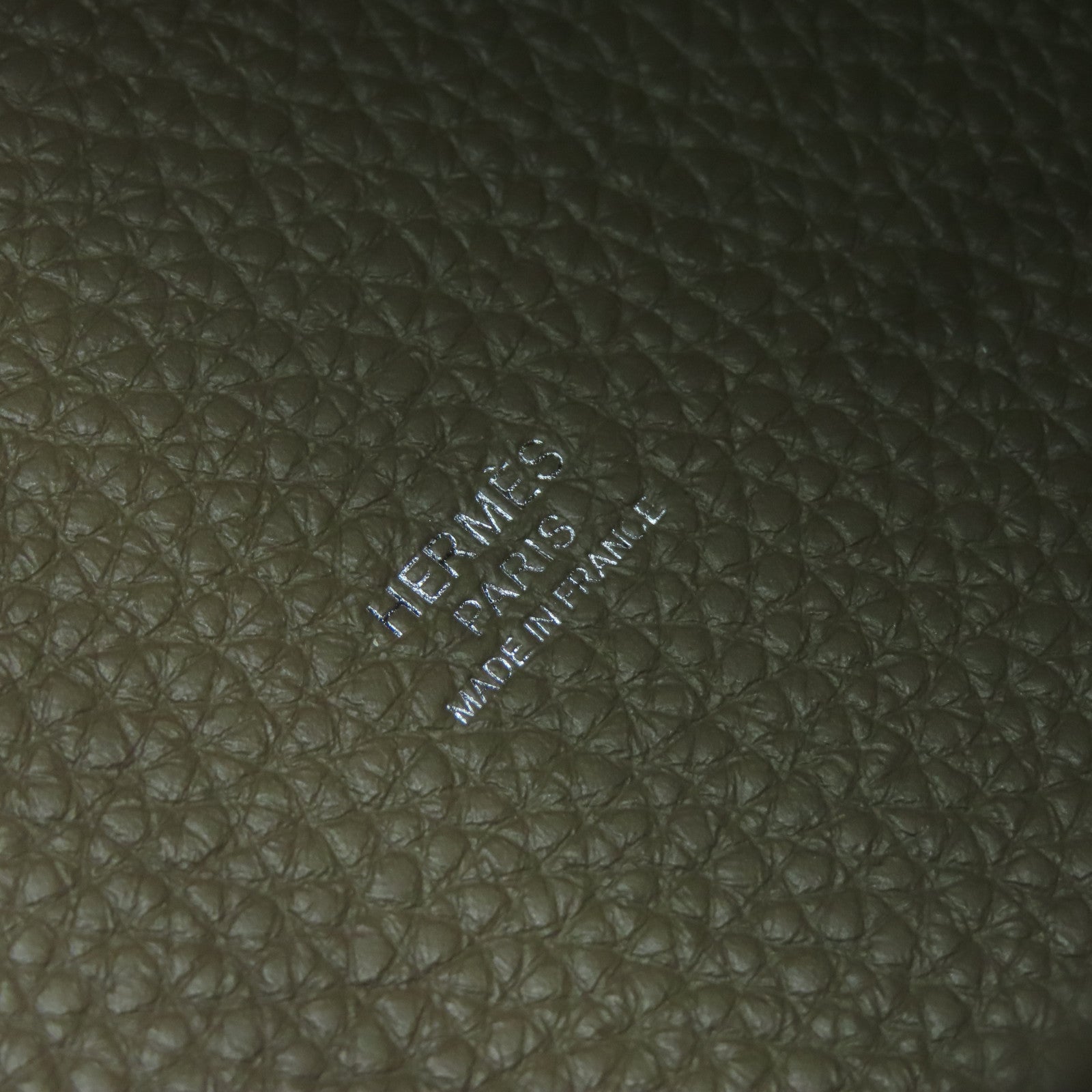 HERMES Clemence皮革Picotin MM銀扣手挽袋大象灰色