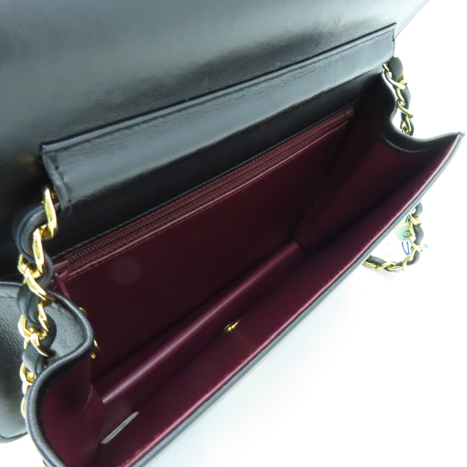 CHANEL rhombic sheepskin leather Chain Shoulder gold buckle chain shoulder bag black