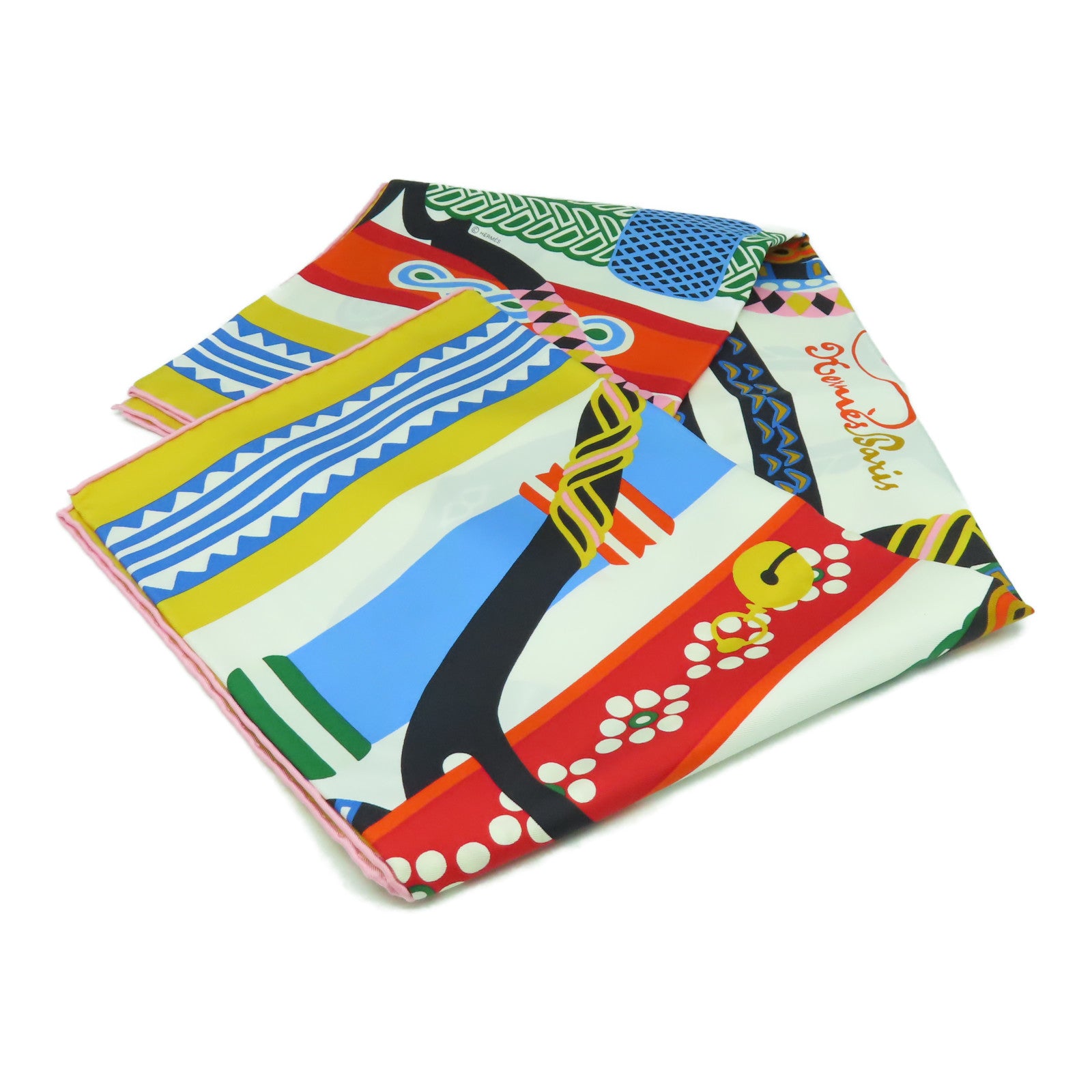 HERMES 絲質Scarf 90x90絲巾彩色