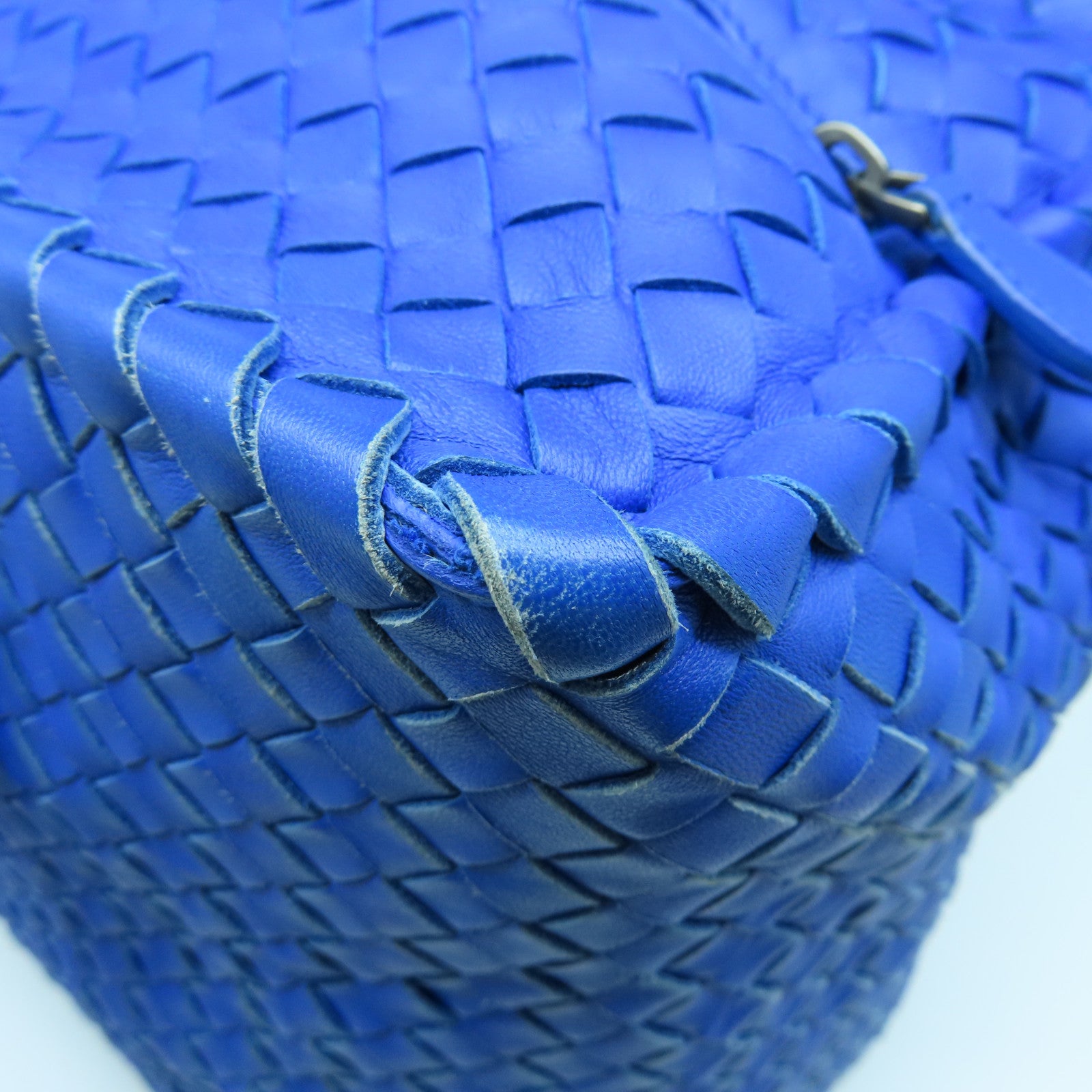 BOTTEGA VENETA 织纹皮革Shoulder Bag肩背袋蓝色