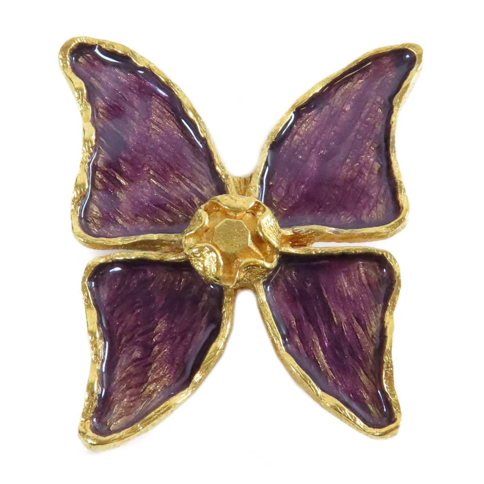 YVES SAINT LAURENT 金屬Brooch胸針紫色/金色