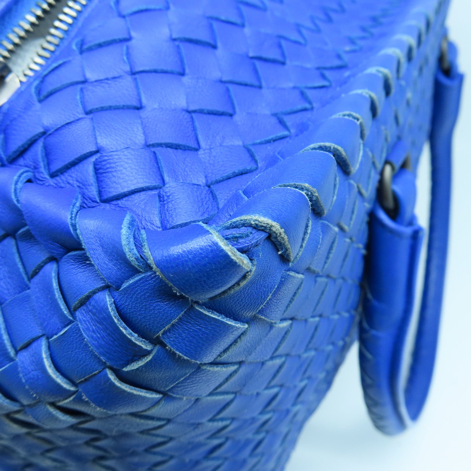 BOTTEGA VENETA 织纹皮革Shoulder Bag肩背袋蓝色