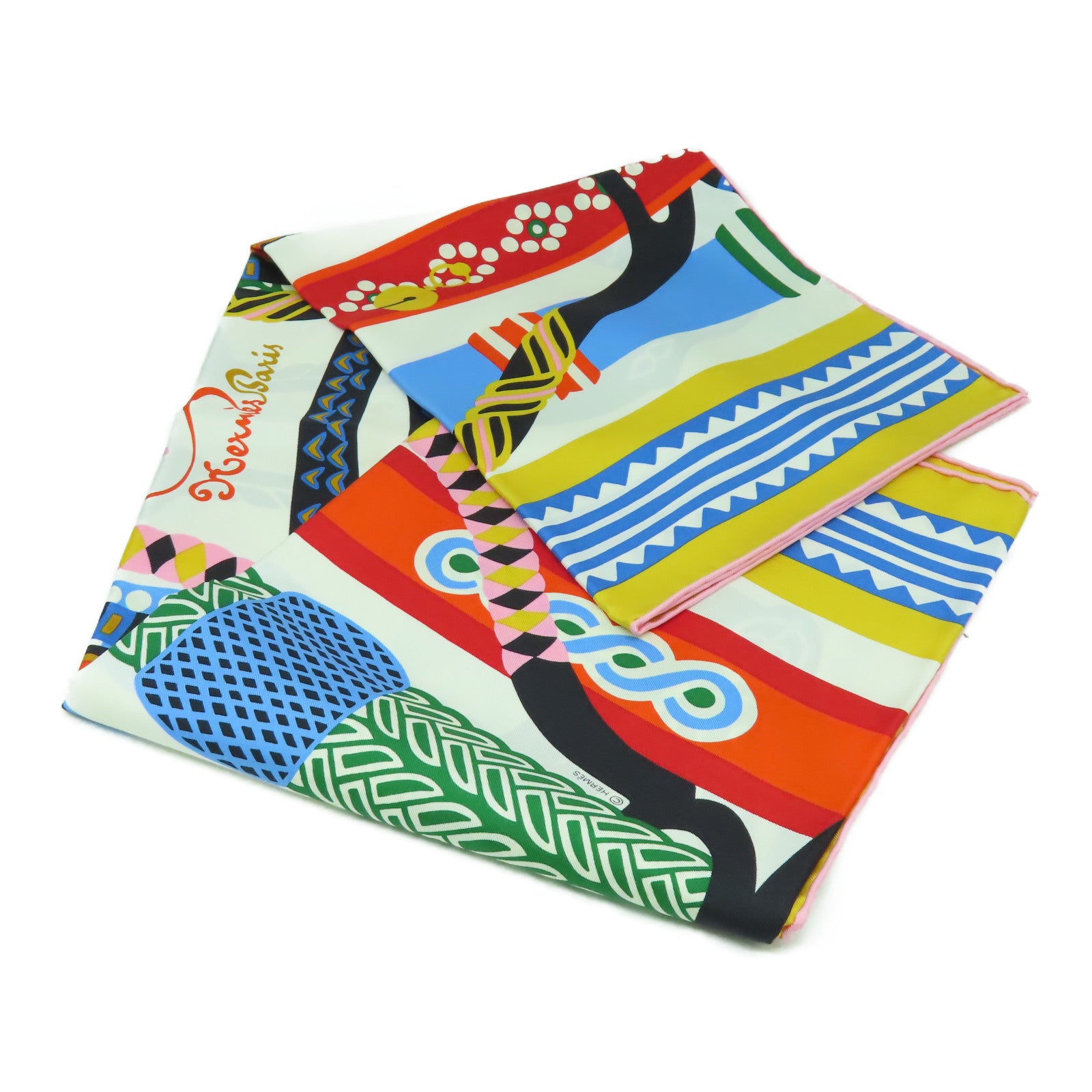 HERMES 絲質Scarf 90x90絲巾彩色