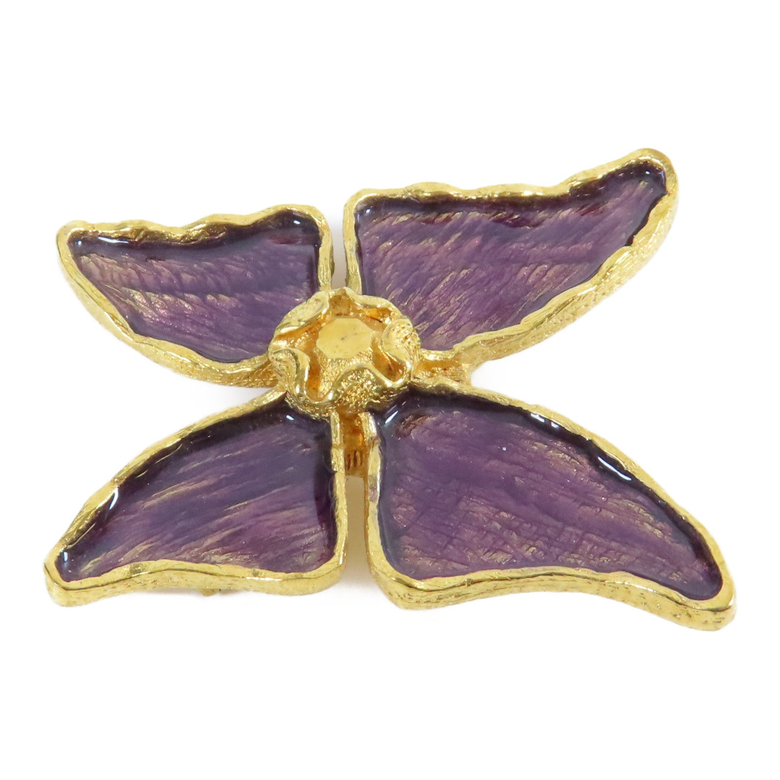 YVES SAINT LAURENT 金屬Brooch胸針紫色/金色